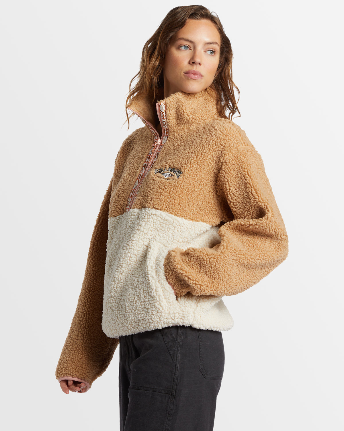 Womens Horizon Colorblock Half Zip Fleece Pullover – Wet Sand ...