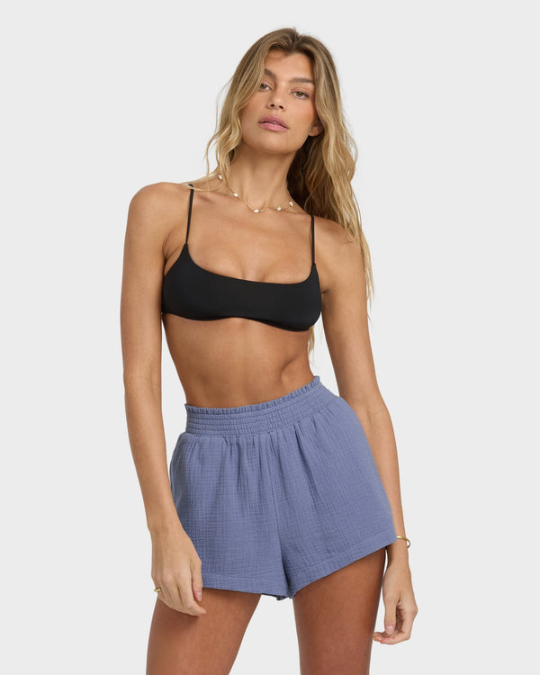 Womens In The Waves Elastic Waist Shorts