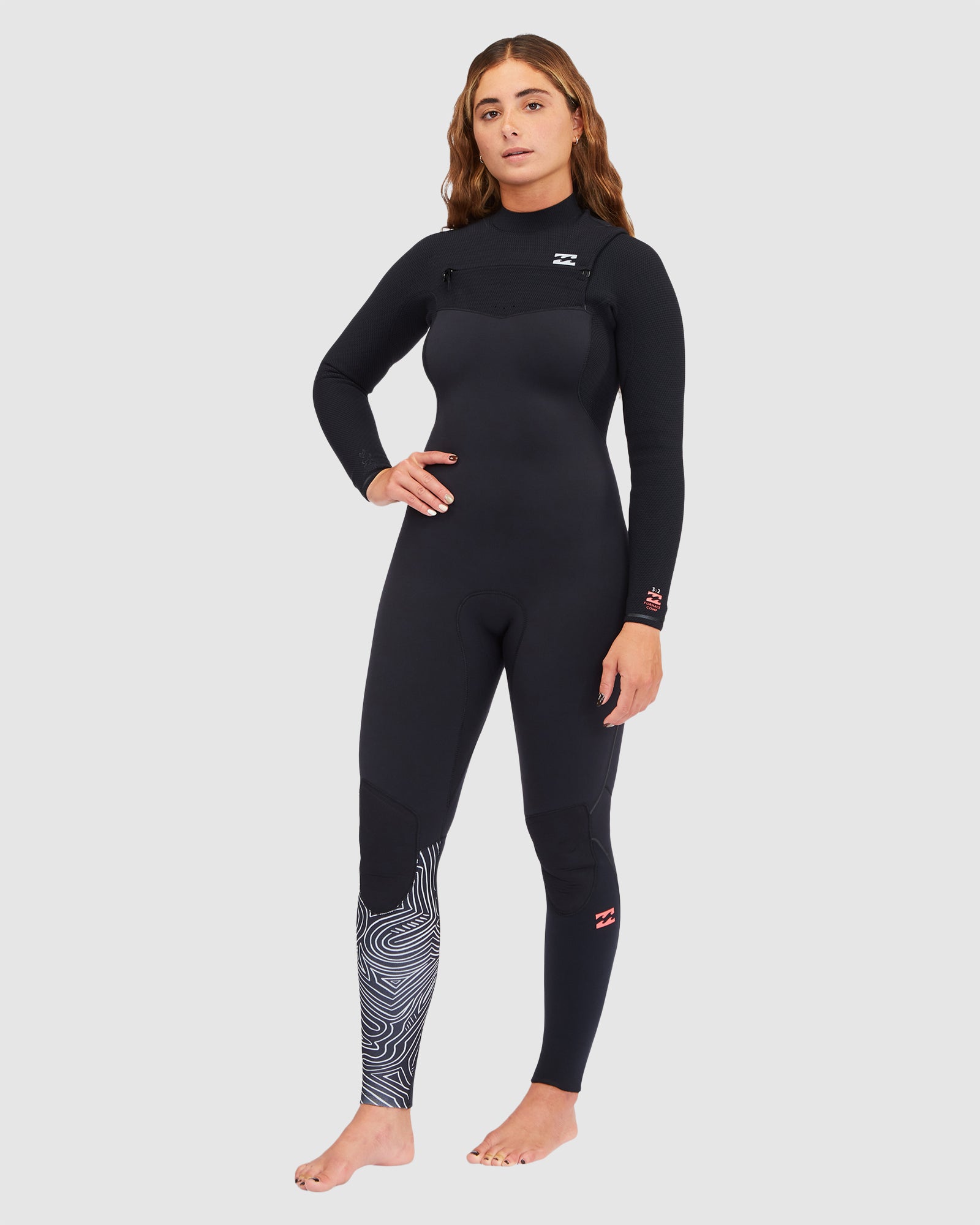 Womens 4/3mm Furnace Comp Chest Zip Wetsuit – Billabong AU