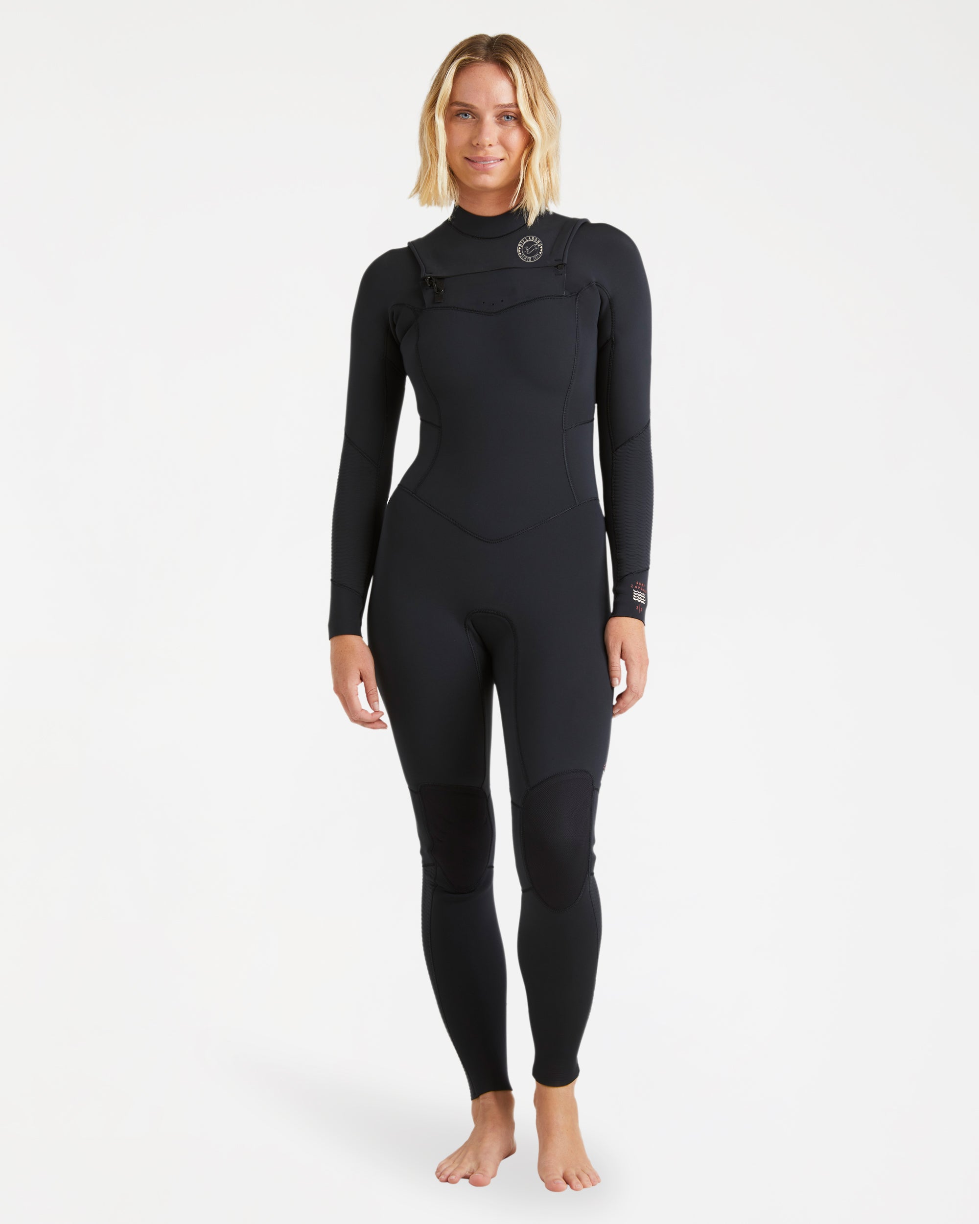 Womens 3/2mm Salty Natural Chest Zip Wetsuit