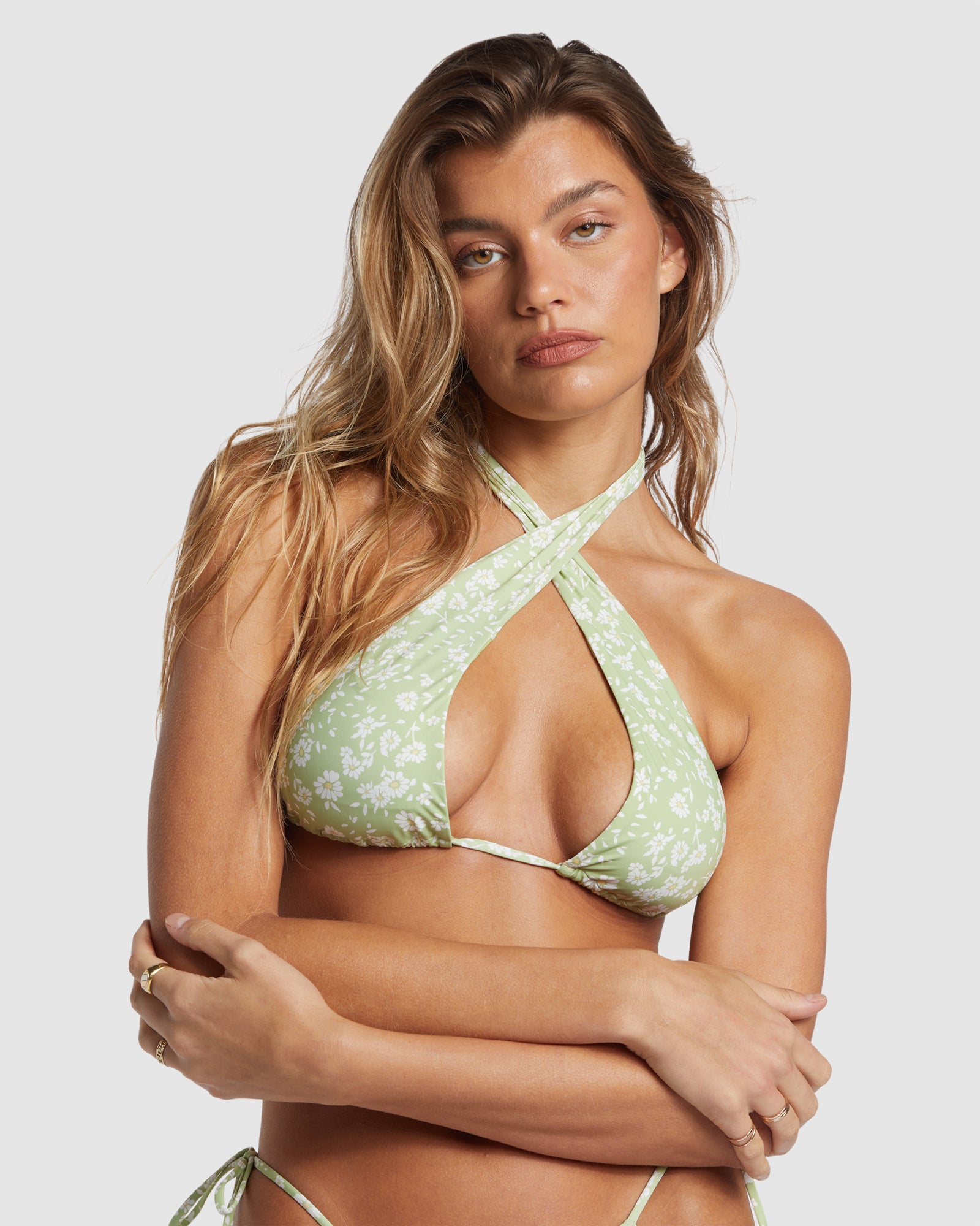 Womens Wild West Ditsy Multi Halter Bikini Top