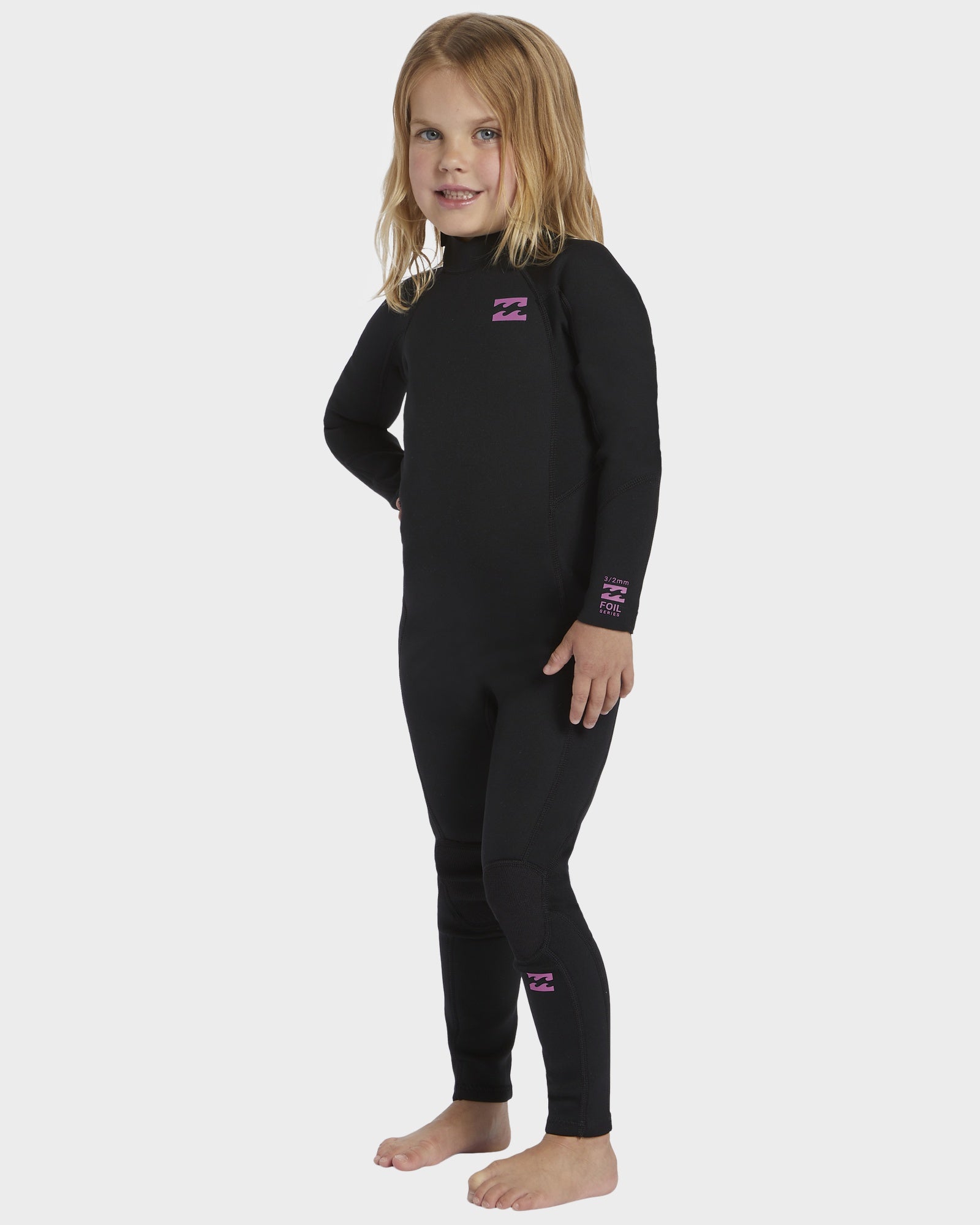 Girls 2-6 3/2mm Foil Back Zip GBS Steamer Wetsuit