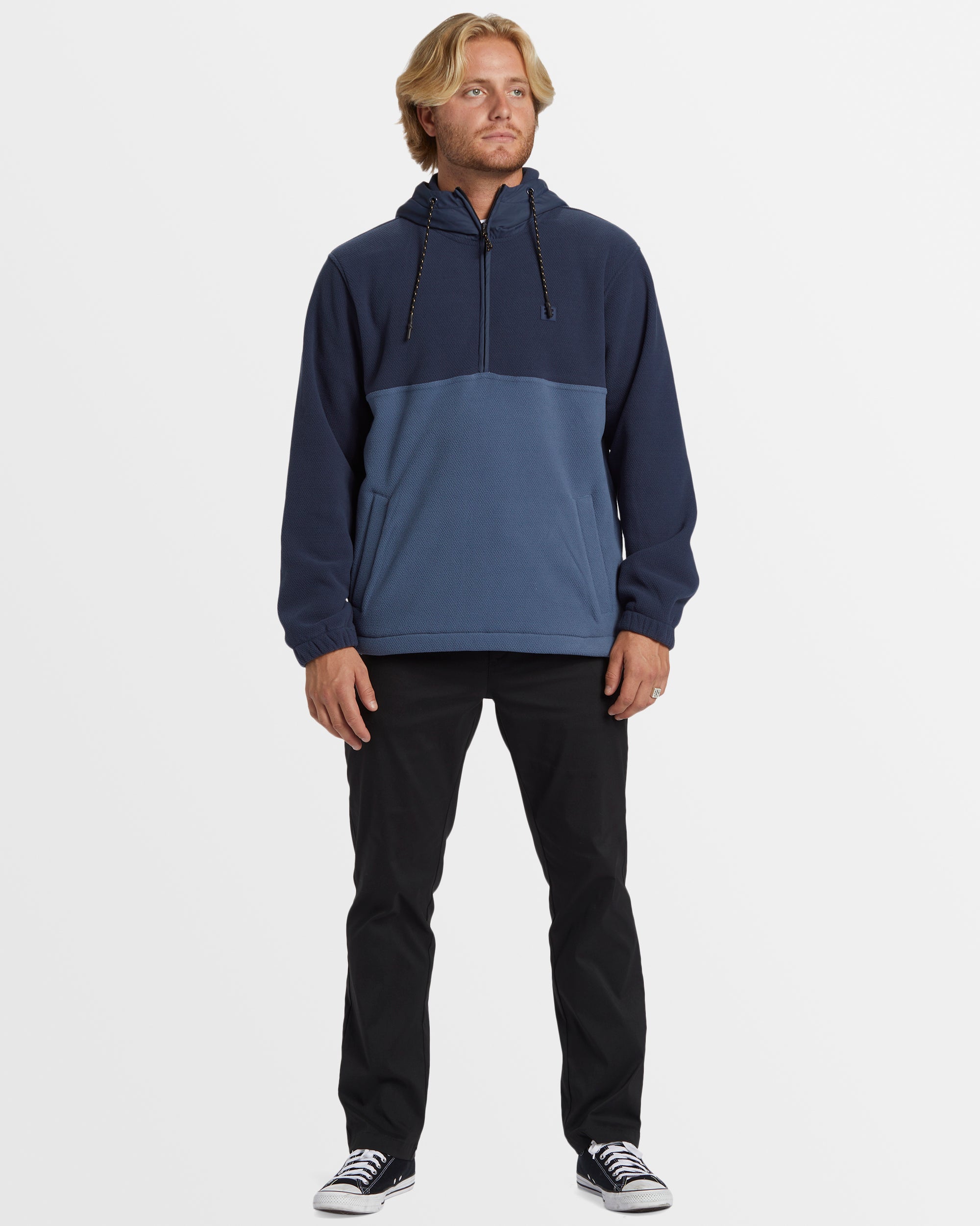 Mens A/Div Boundary Hooded Half Zip Fleece Pullover
