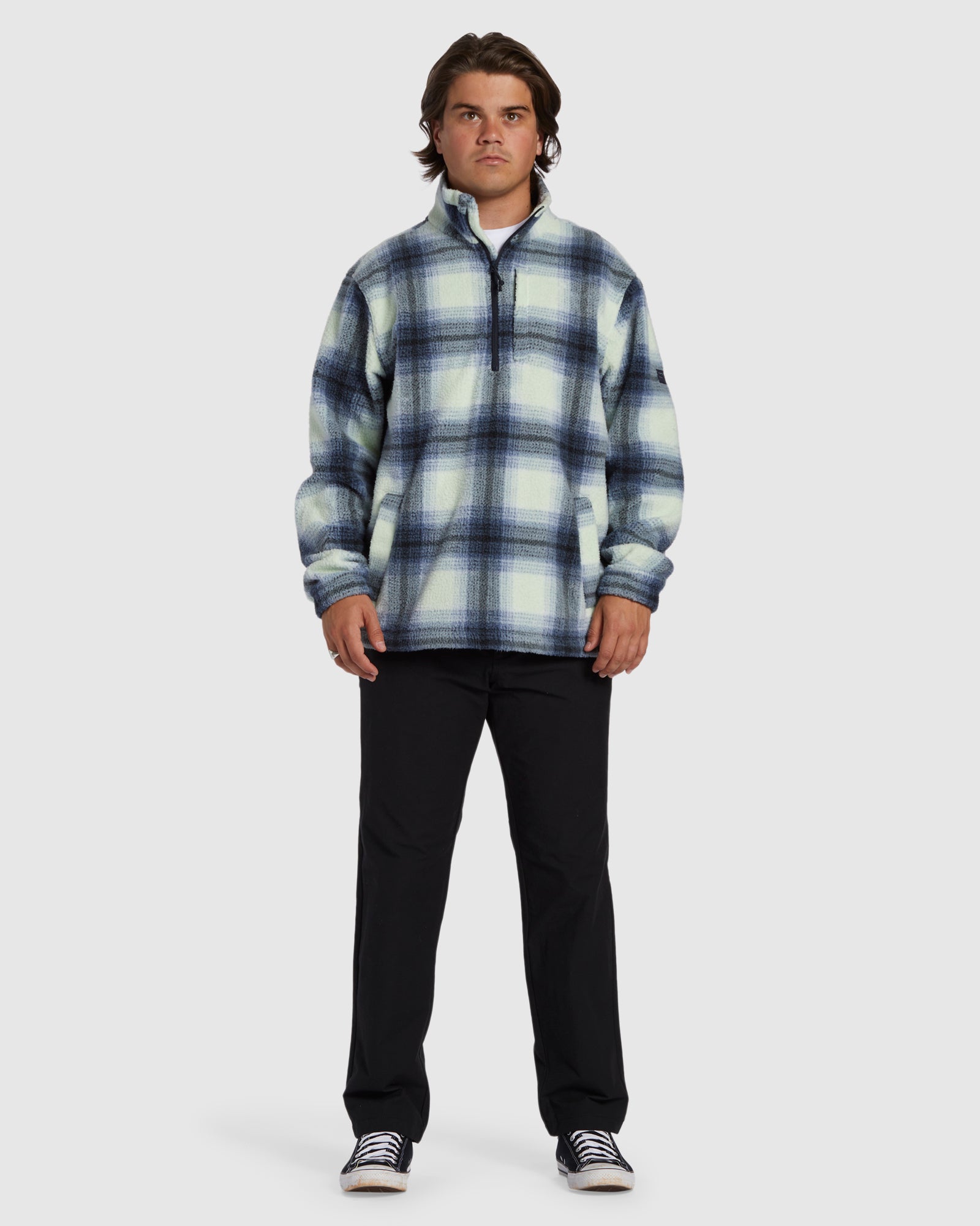 Mens A/Div Boundary Mock Neck Fleece Pullover