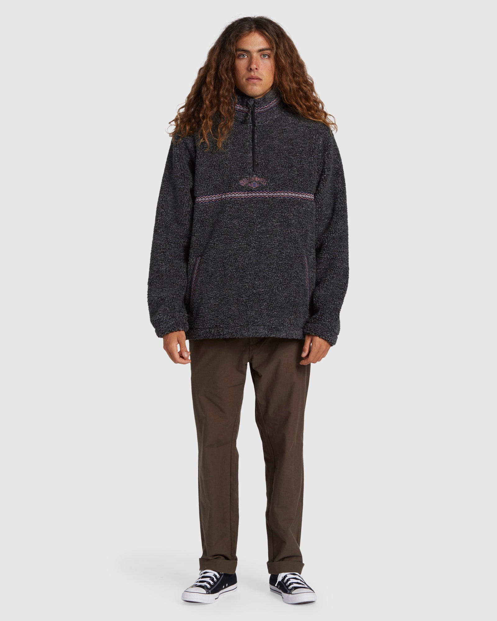 Mens A/Div Boundary Tombstone Mock Neck Fleece Pullover