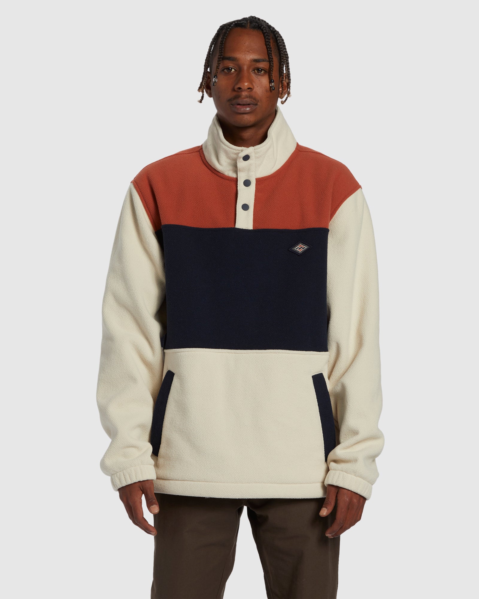 Mens A/Div Boundary Mock Snap Pullover