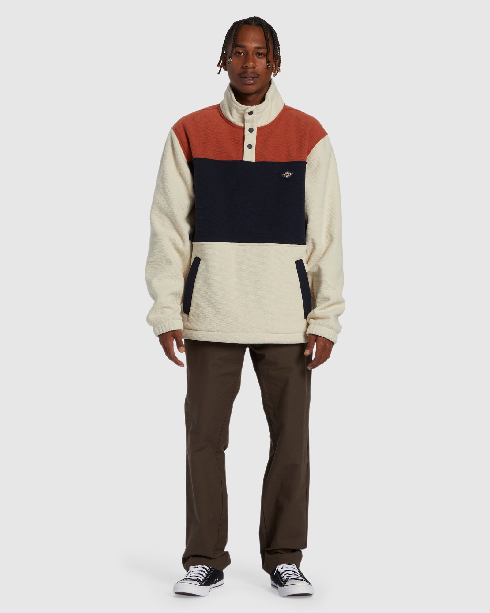 Mens A/Div Boundary Mock Snap Pullover