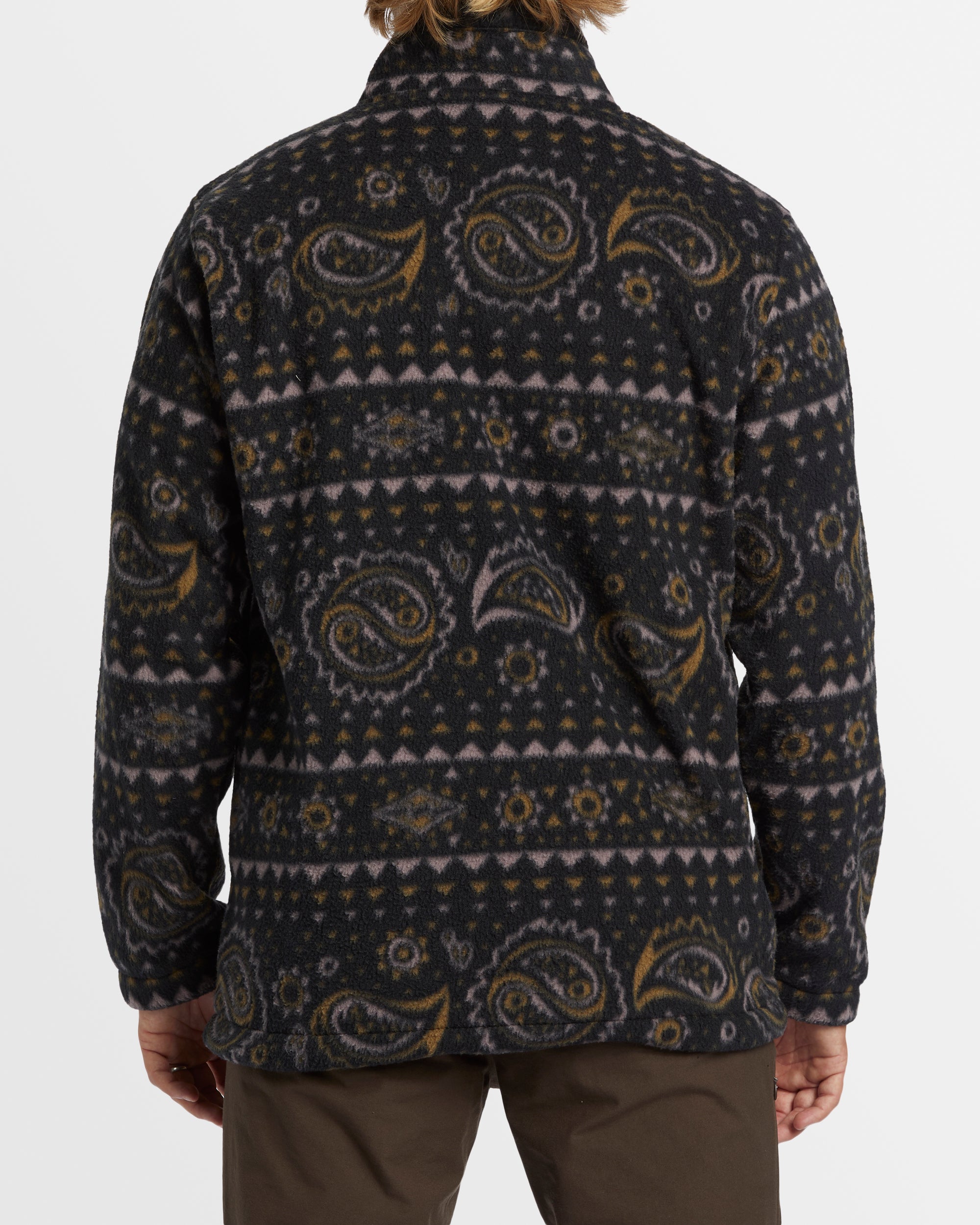 Mens Boundary Mock Neck Fleece Pullover