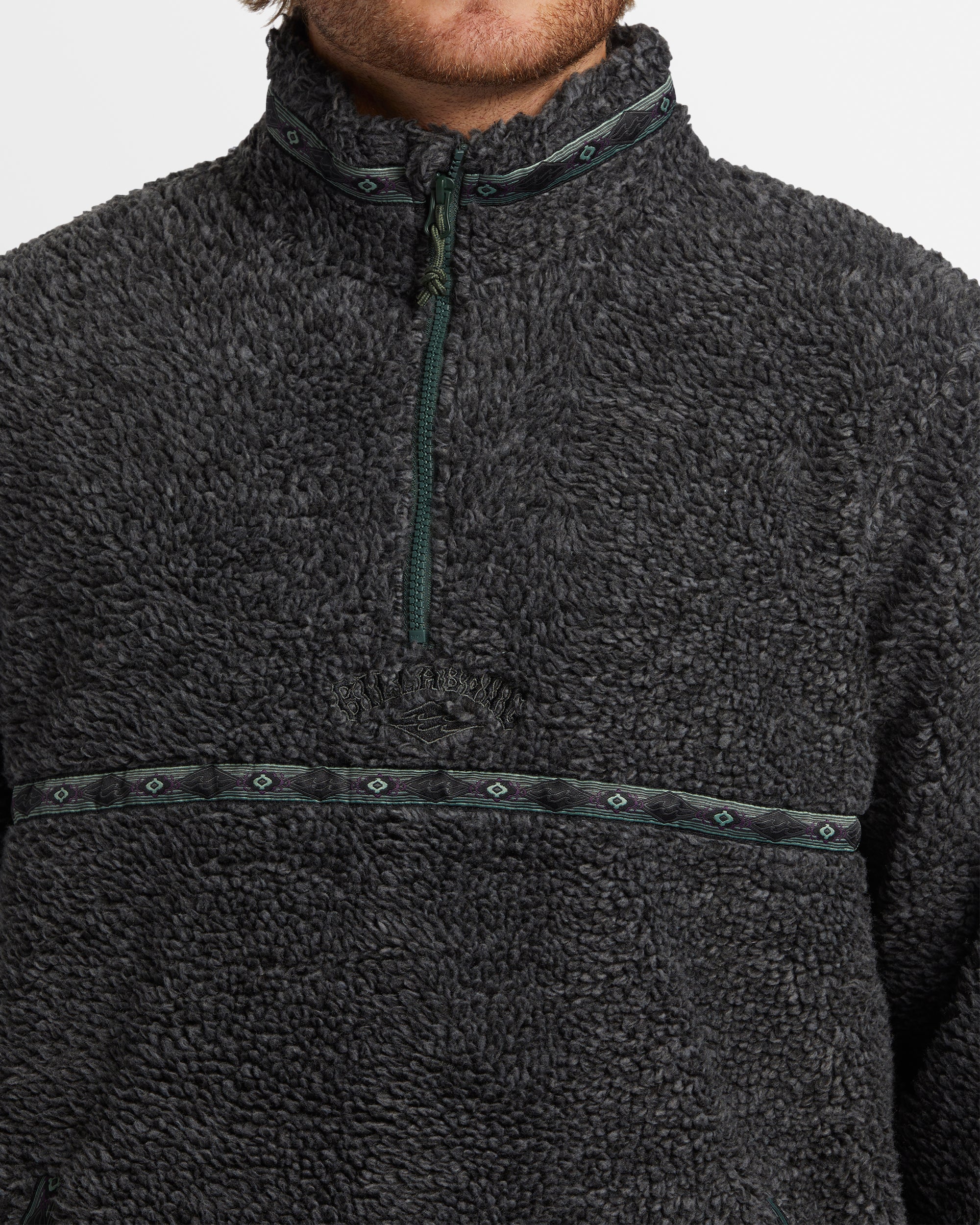 Mens Boundary Tombstone Mock Neck Fleece Pullover