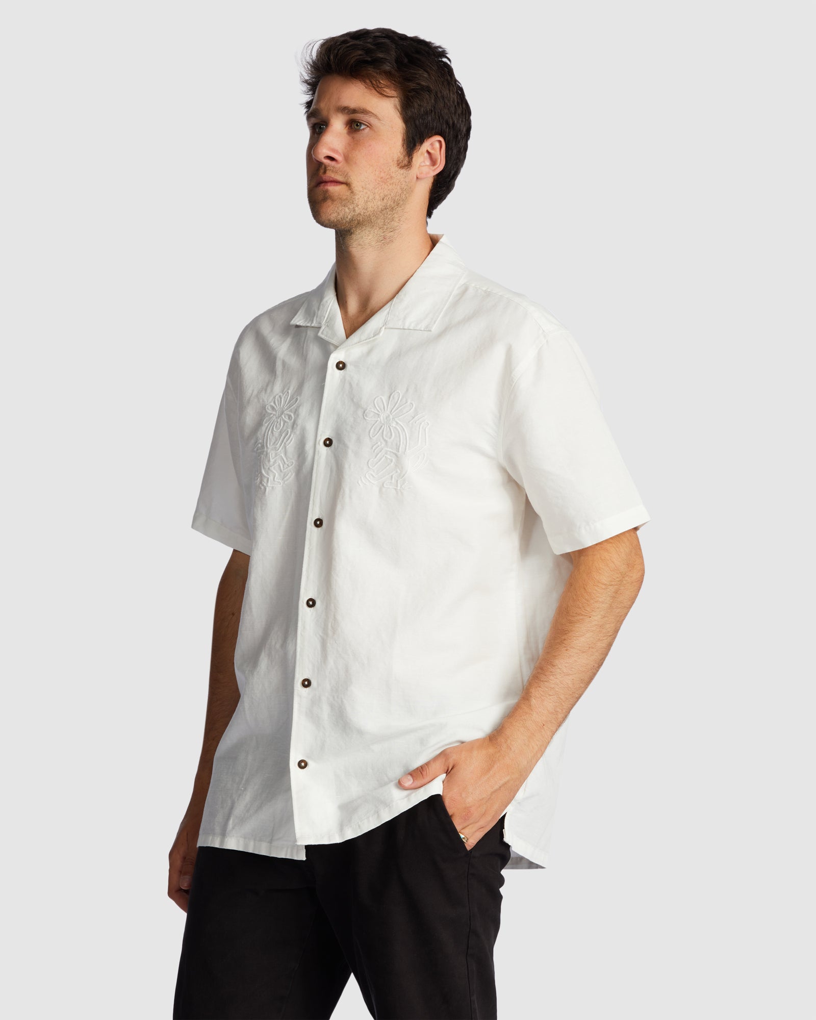 Mens Keith Haring Flower Dance Hemp Shirt