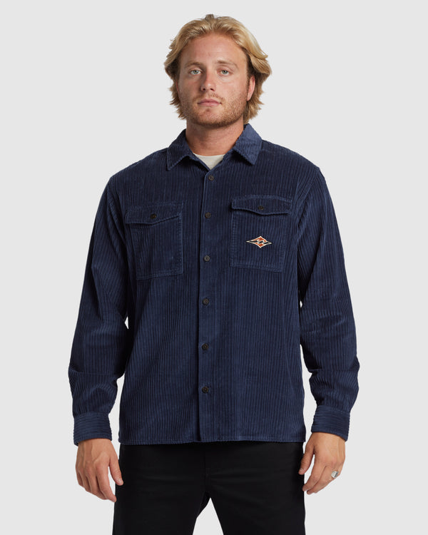 Billabong Mens Script Long Sleeve Flannel Shirt (Olive) main image 0