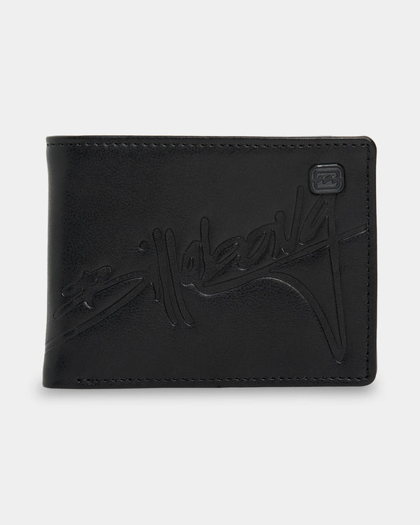 Mens Script Bi Fold Wallet