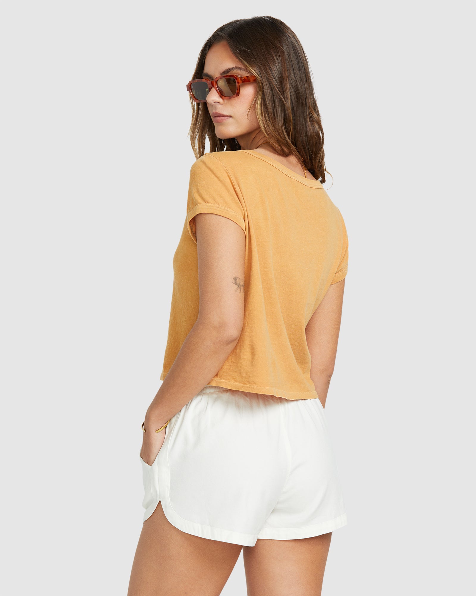 Womens Road Trippin Elastic Waist Shorts