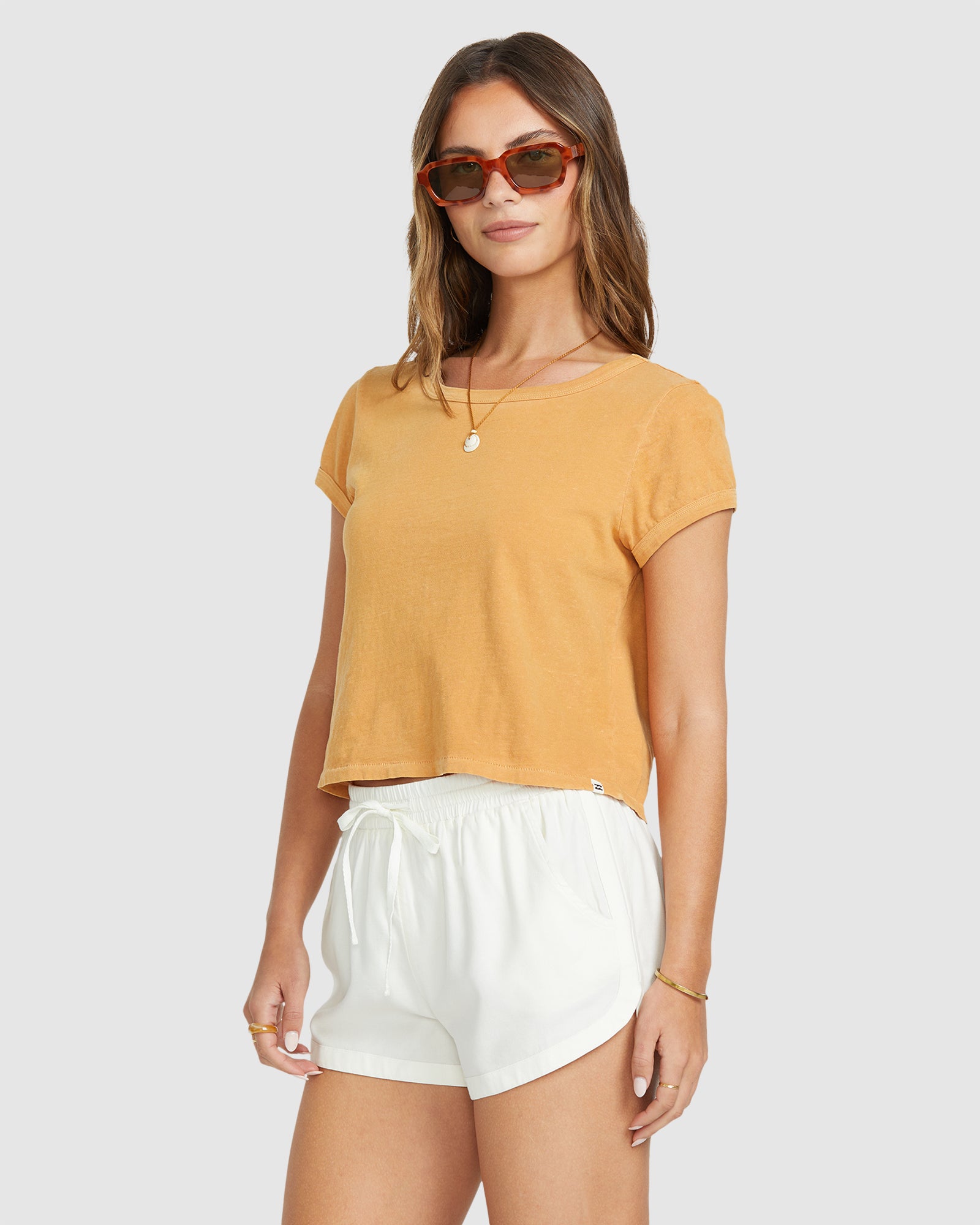 Womens Road Trippin Elastic Waist Shorts