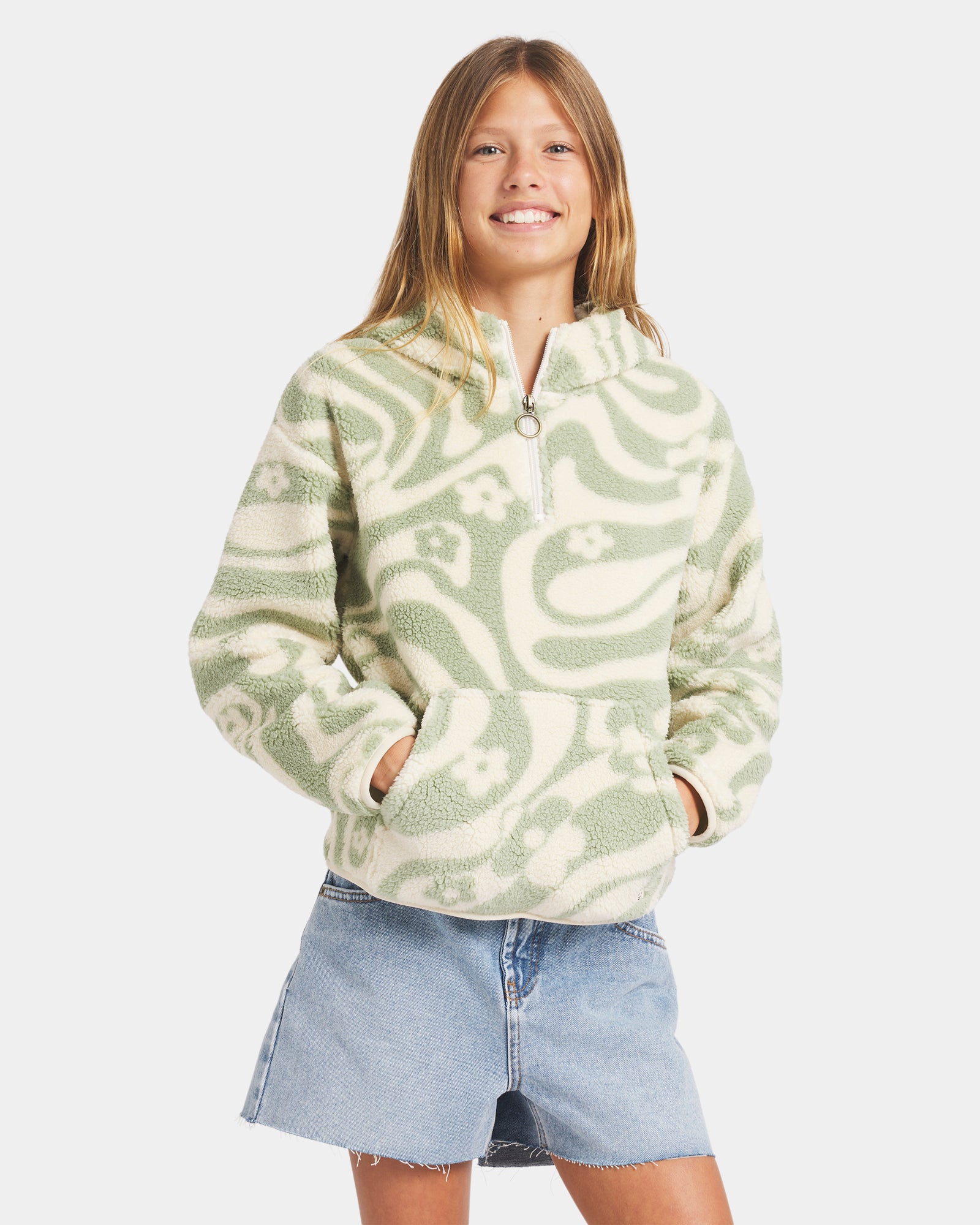 Girls 2-16 Just In Time Half Zip Fleece Pullover