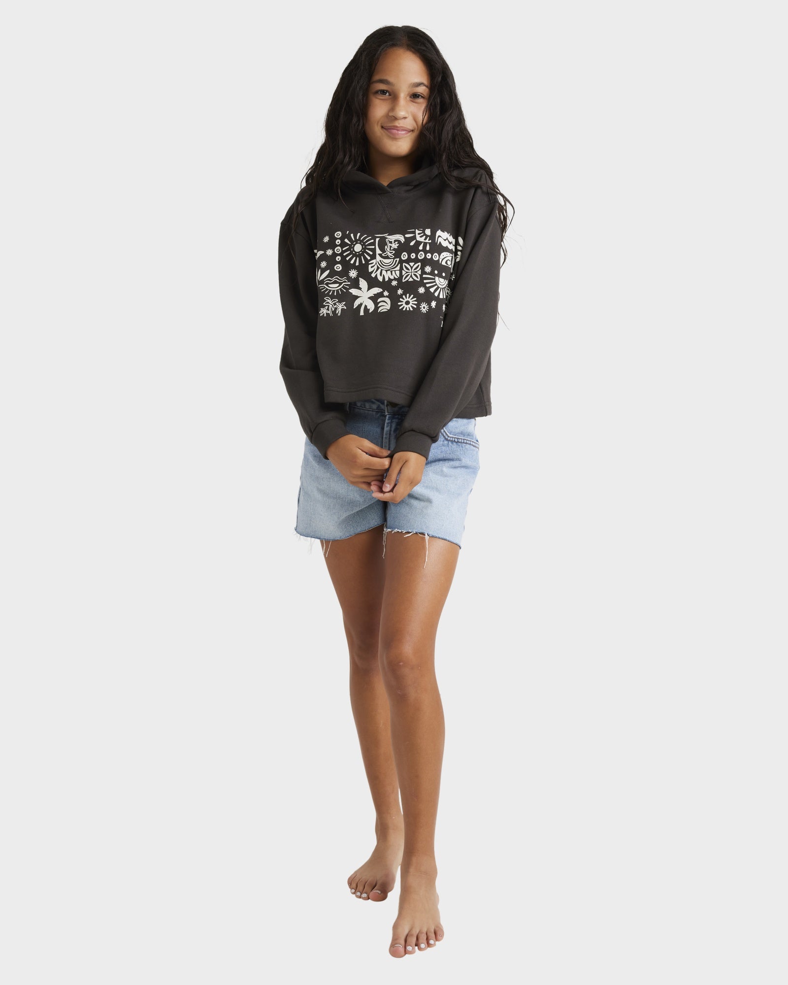 Girls 6-14 Paradise Stamp Pullover Hoodie