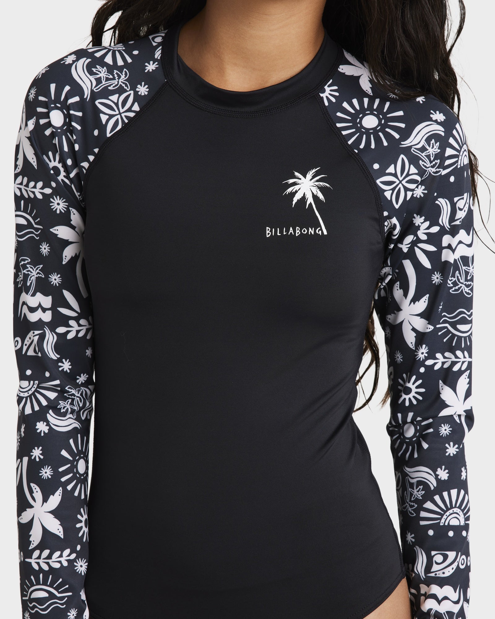 Girls 6-16 Paradise Stamp Long Sleeve Rash Vest