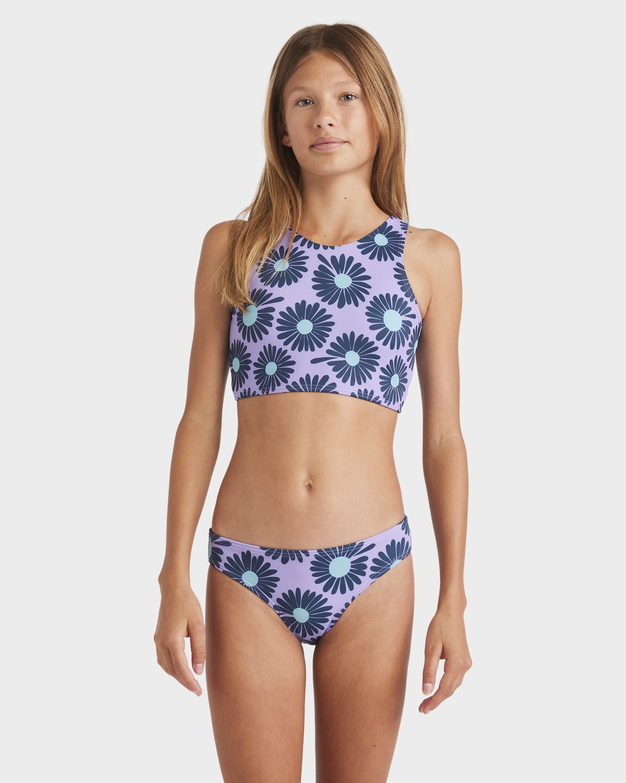 High Neck Billabong Youth Swimwear Girls 6-14 Fresh Daze High Neck