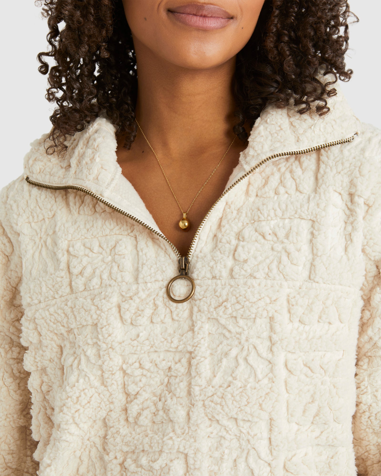 Womens Sun Stamp Half Zip Fleece Pullover