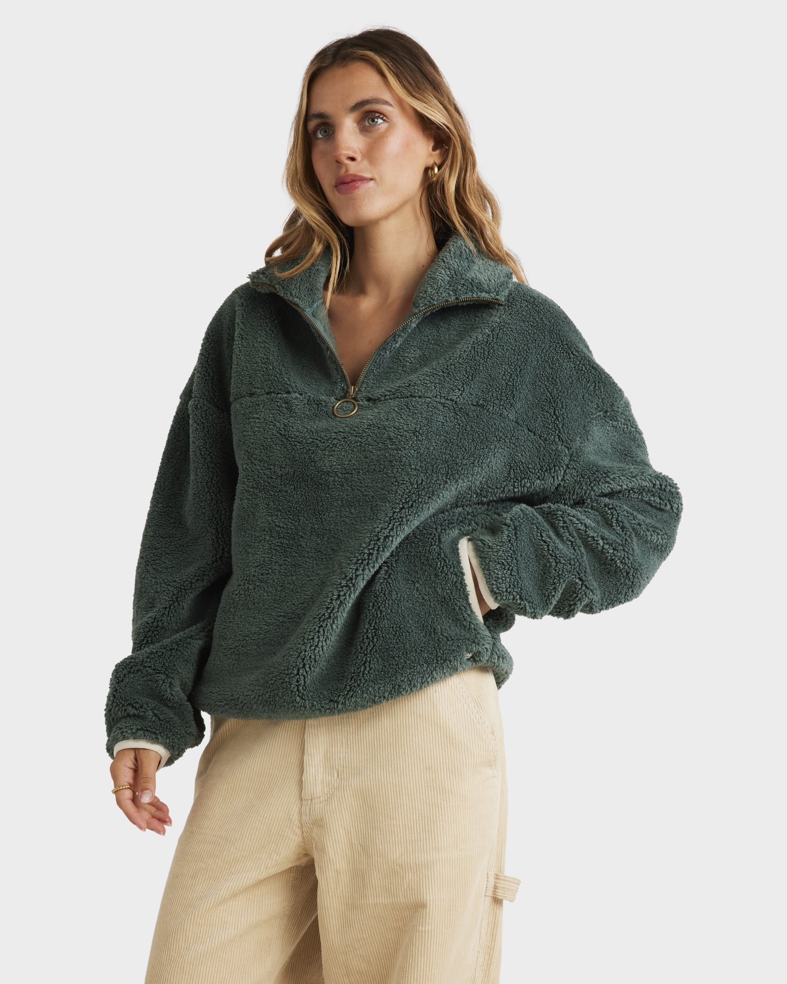 Womens Old Days Half Zip Fleece Pullover