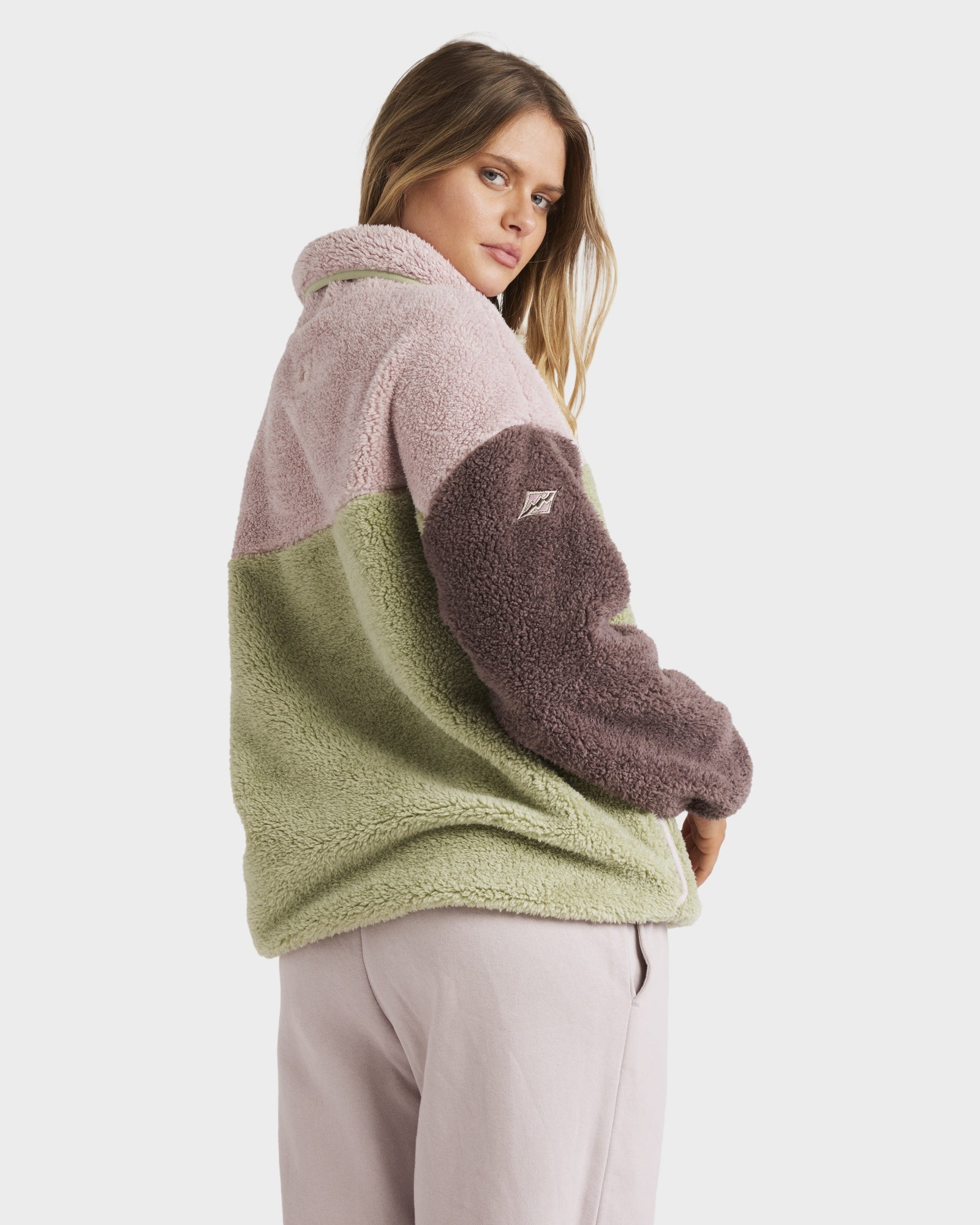 Womens The Original Vibes Snap Up Fleece Pullover