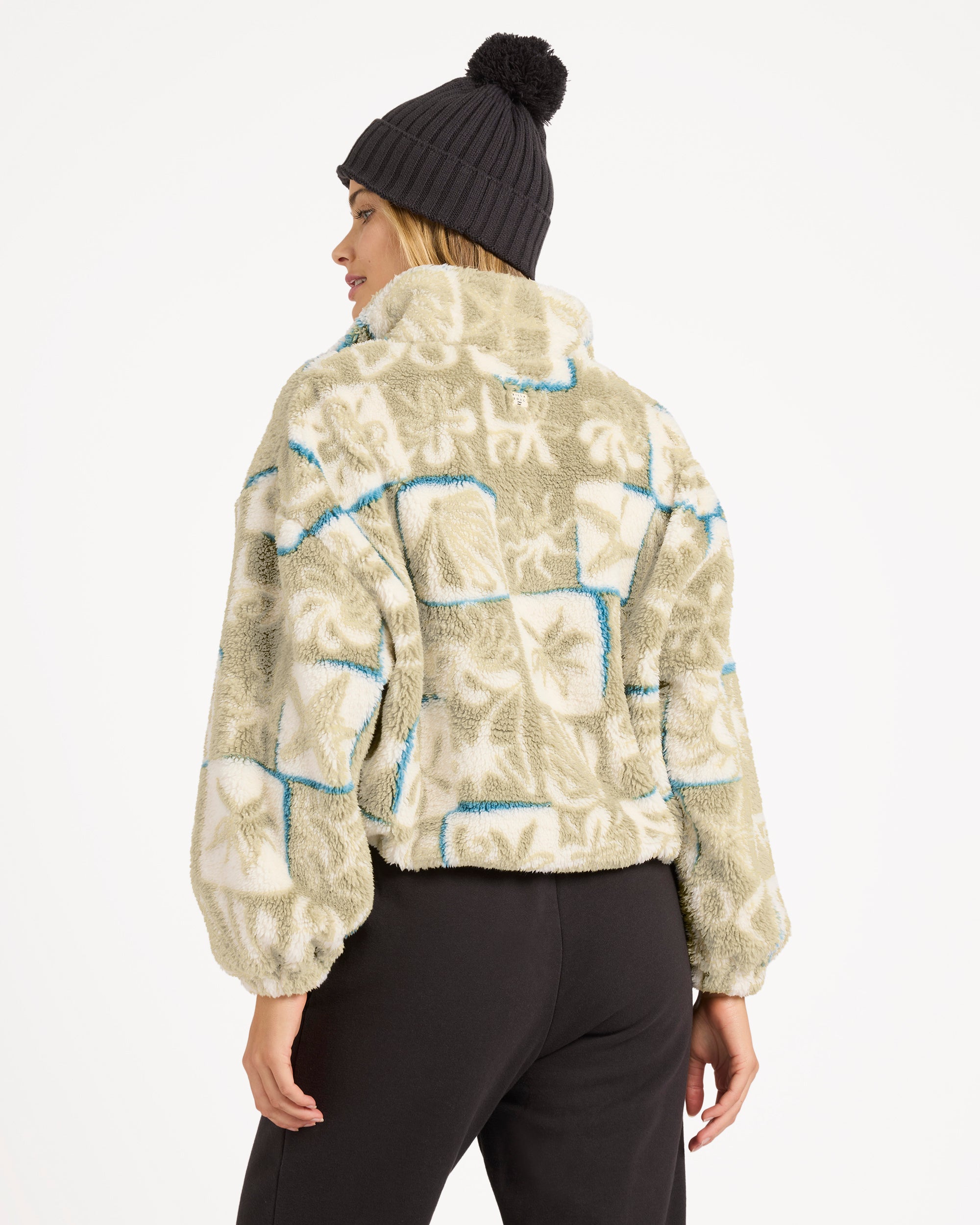 Womens Sea Check Half Zip Fleece Jumper