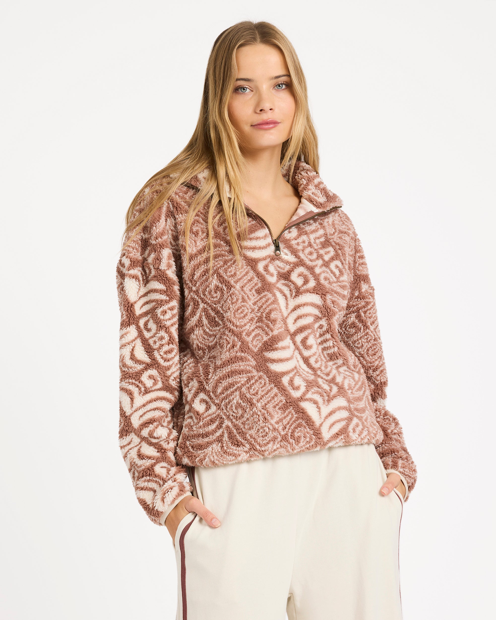 Womens Go For It Half Zip Fleece Pullover