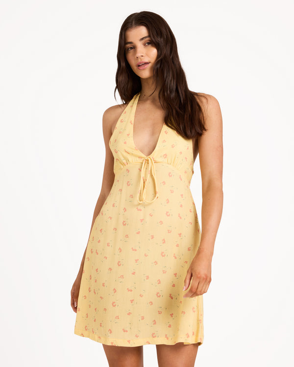 Womens Riptide Disty Halter Mini Dress