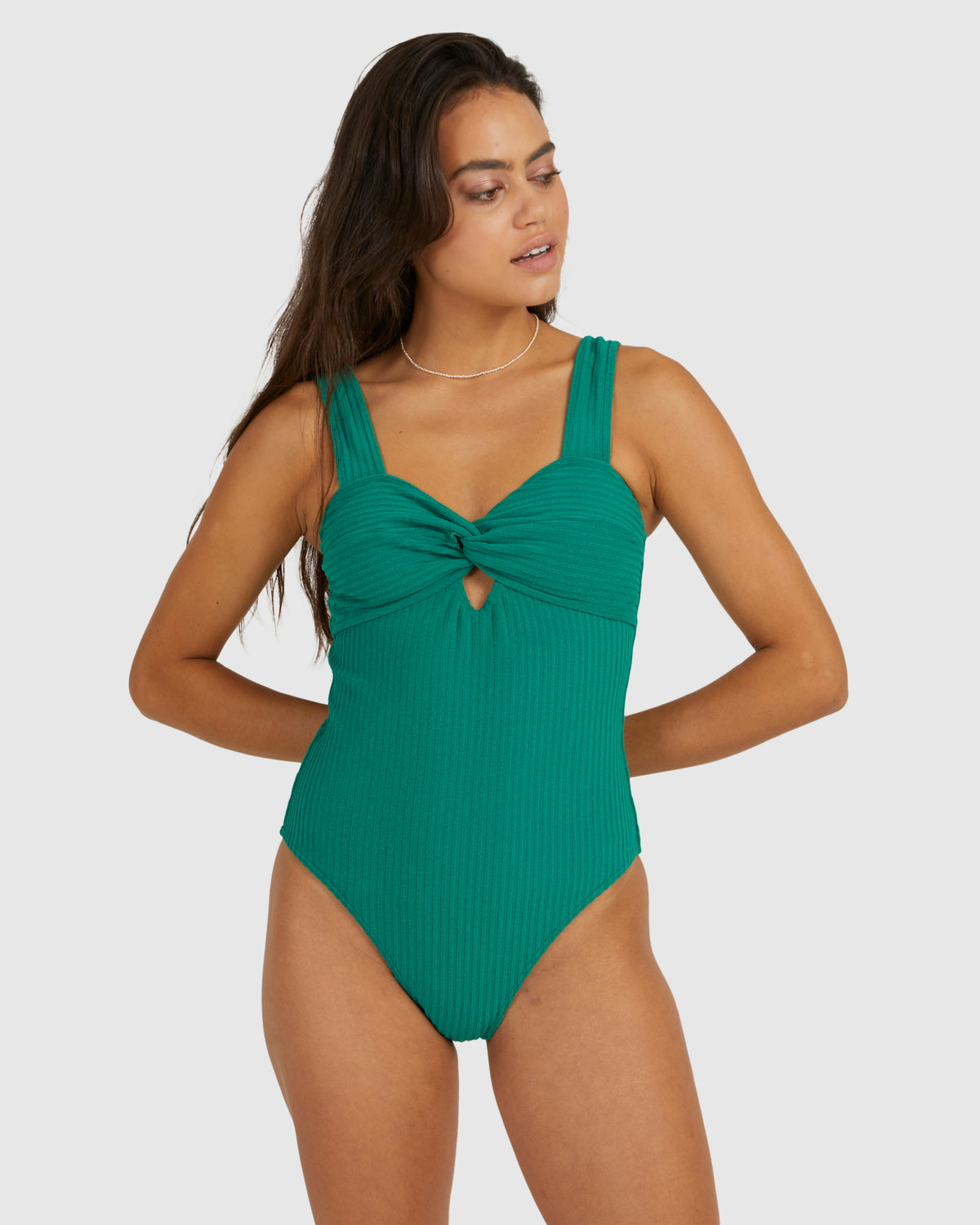 Womens Terry Rib Kali One Piece Swimsuit