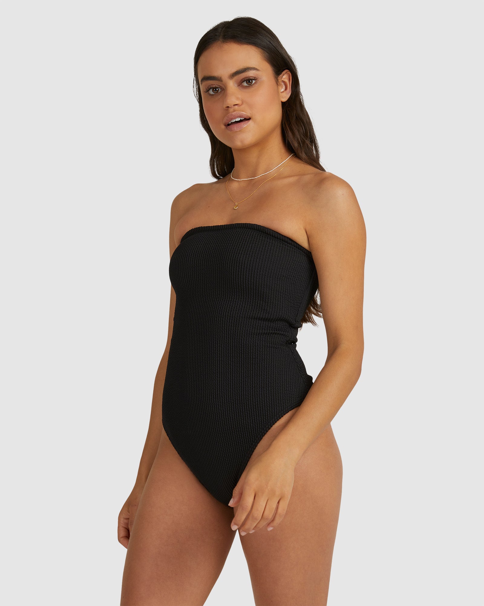 Womens Summer High Bandeau One Piece Swimsuit