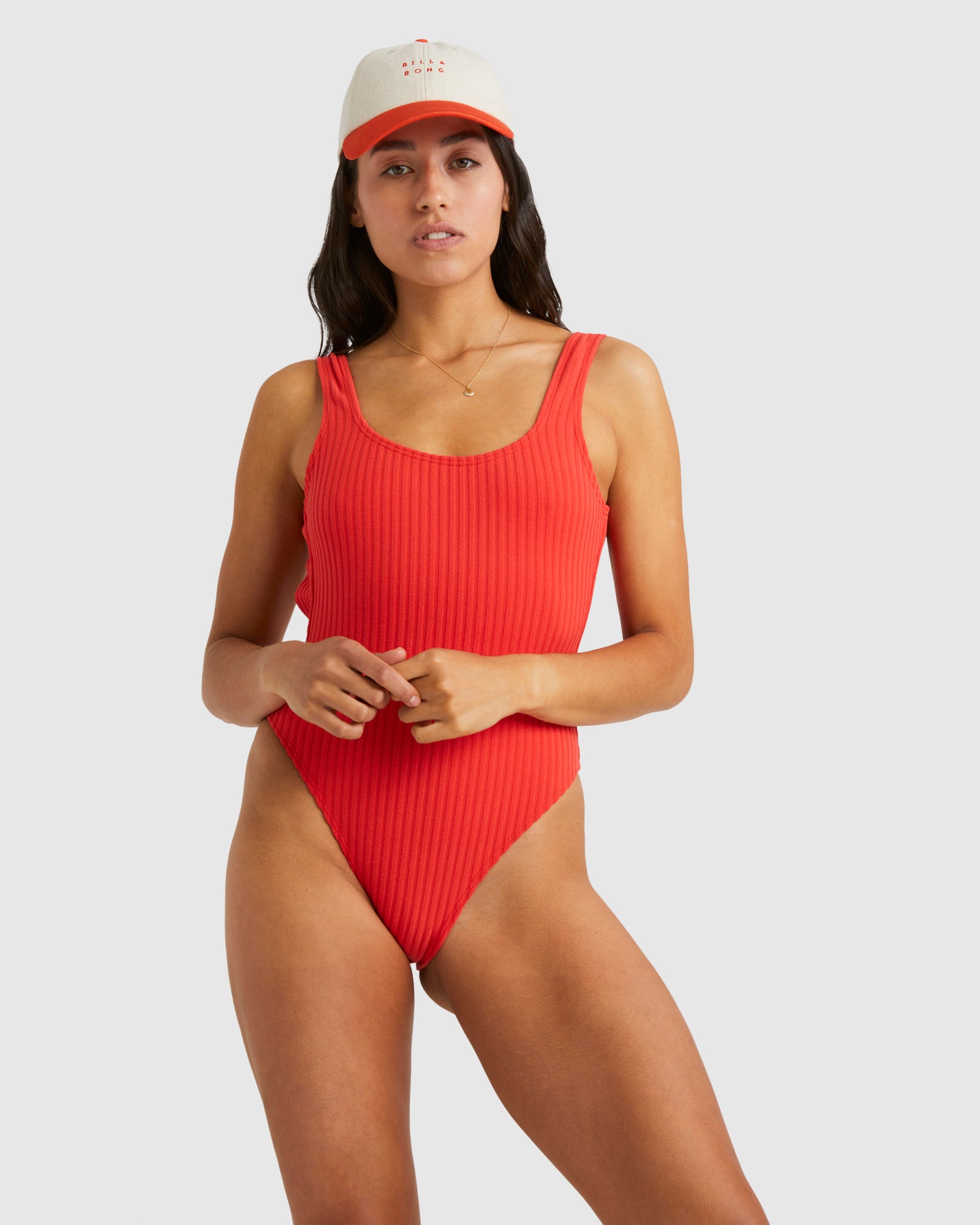 Womens Terry Rib Square Tanker One Piece