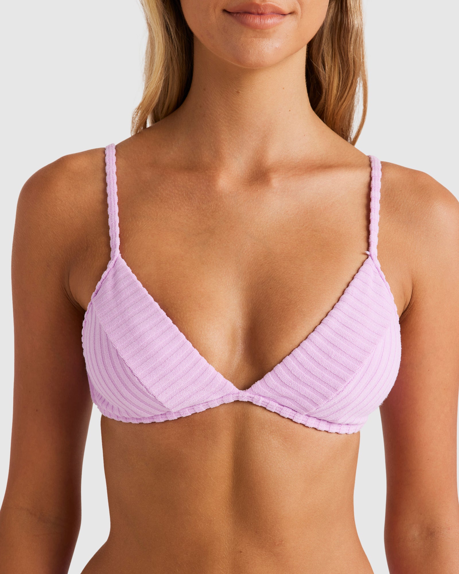 Womens Terry Rib Charlie Trilette Bikini Top