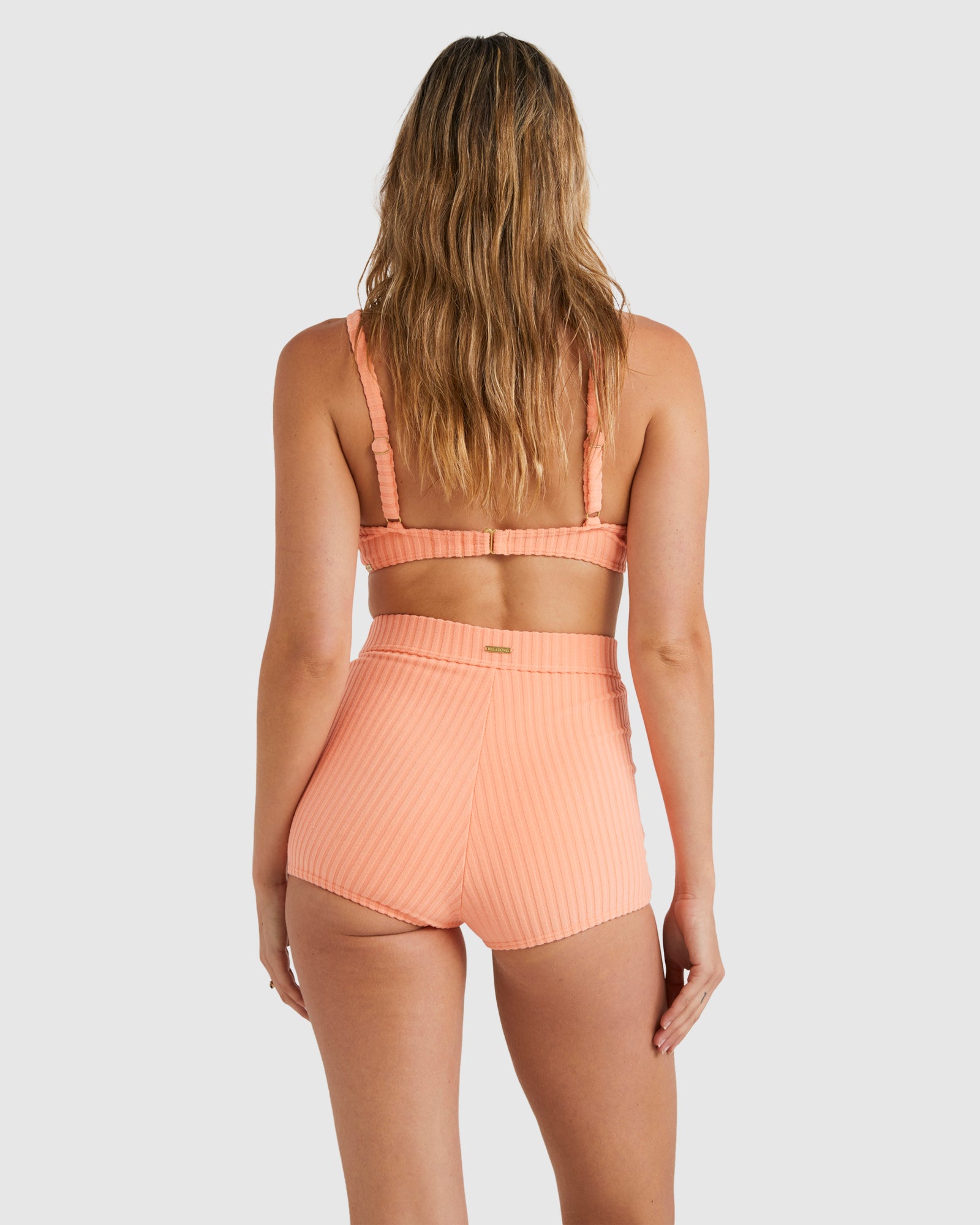 Womens Terry Rib Surf Shorts Bikini Bottom