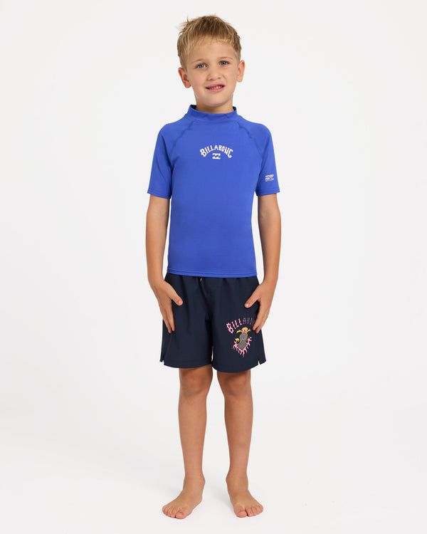 Boys 2-7 Groms All Day Arch Rf Short Sleeve Rash Vest