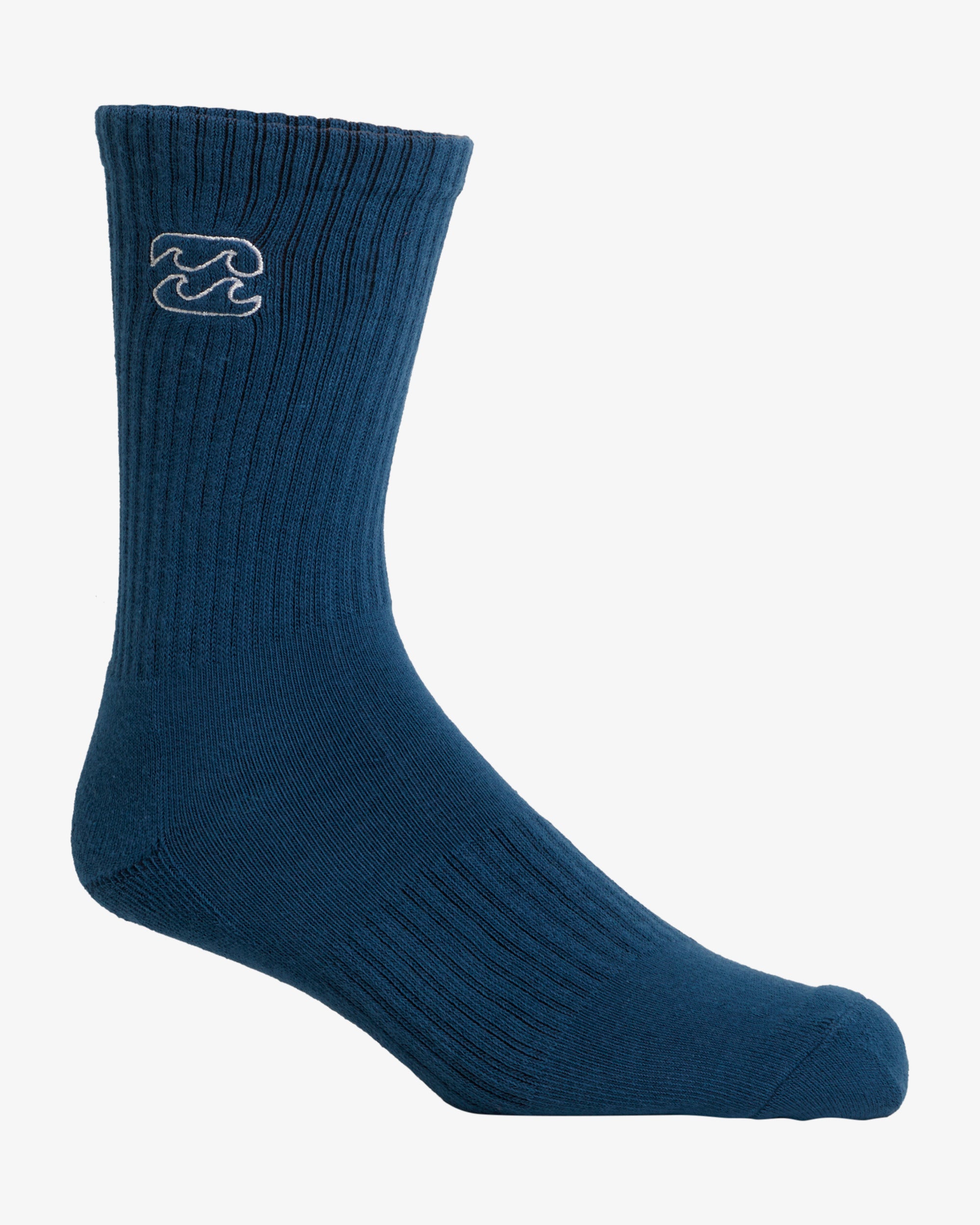 Mens Wave Washed 3 Pack Crew Socks