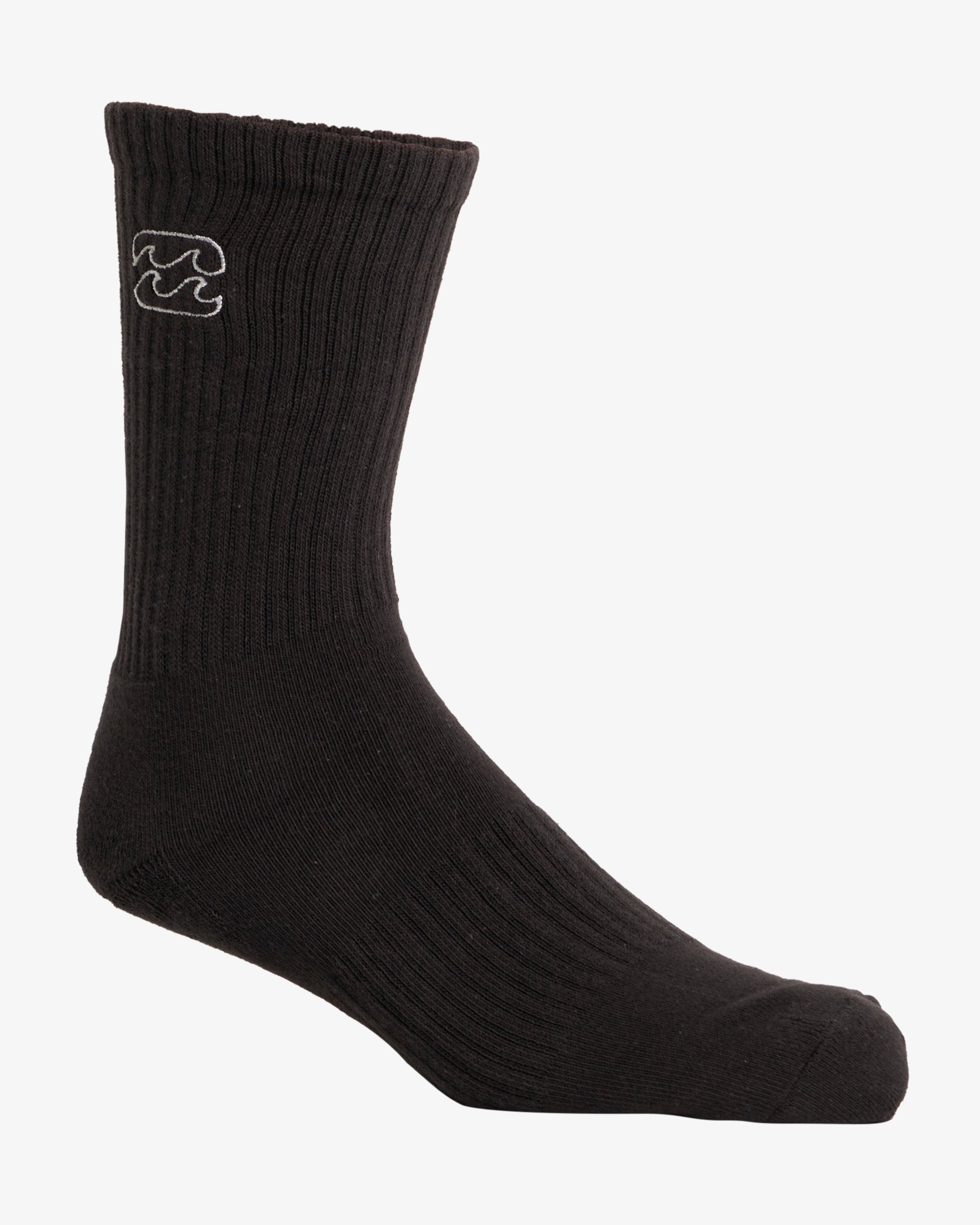 Mens Wave Washed 3 Pack Crew Socks