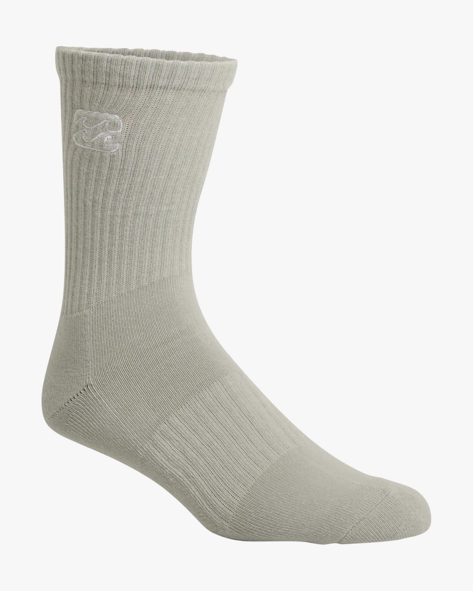 Mens Wave Washed 3 Pack Crew Socks