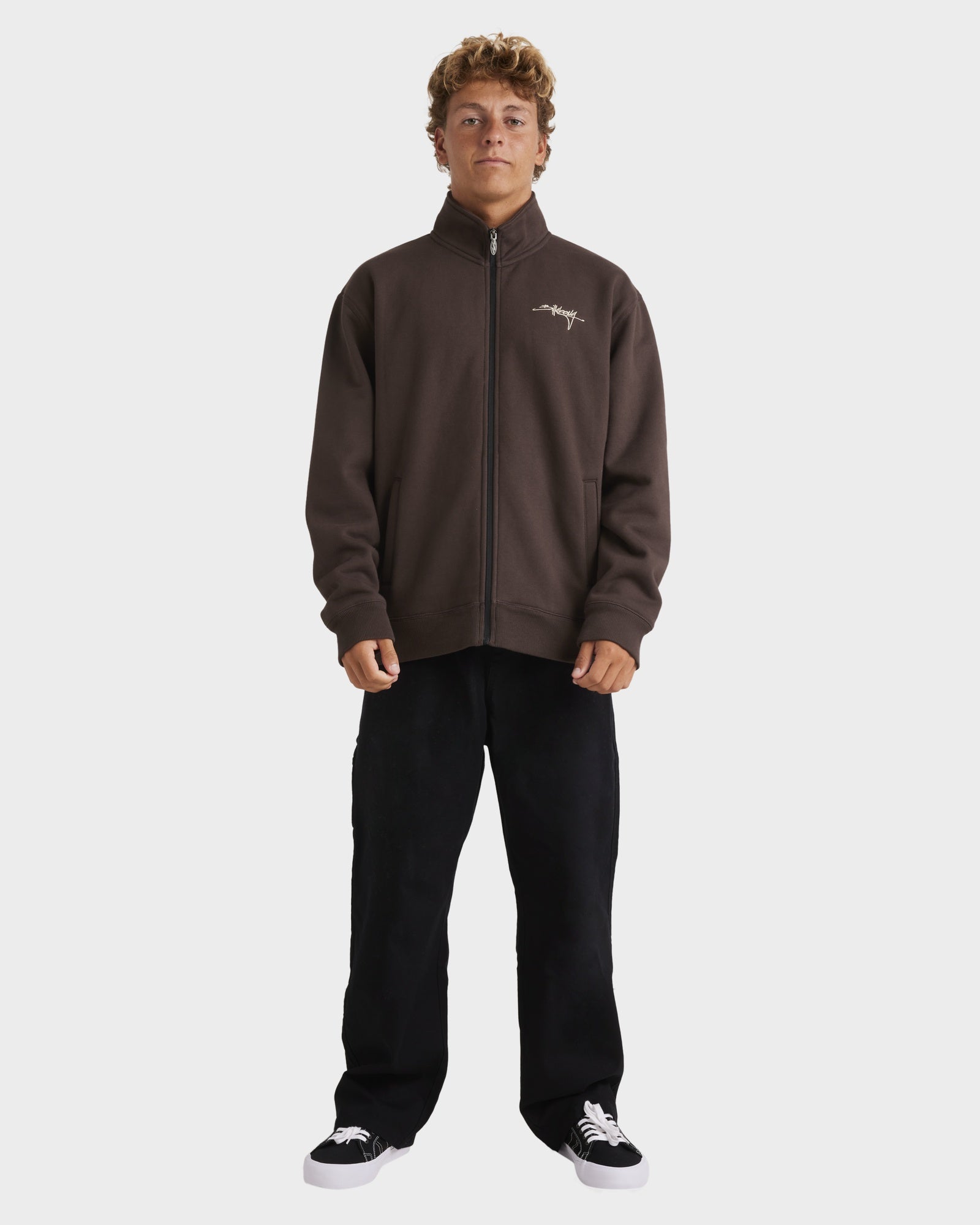 Mens Script Zip Up Hoodie