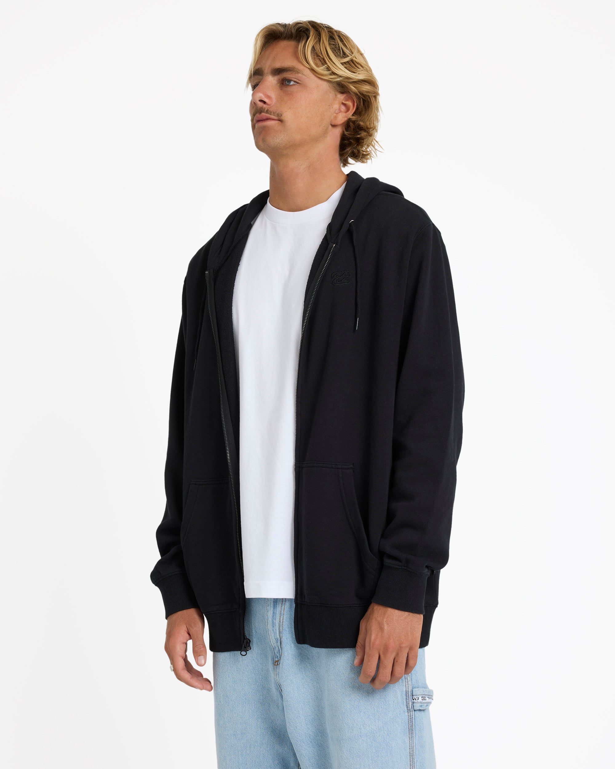 Mens Premium Wave Washed Zip Up Hoodie