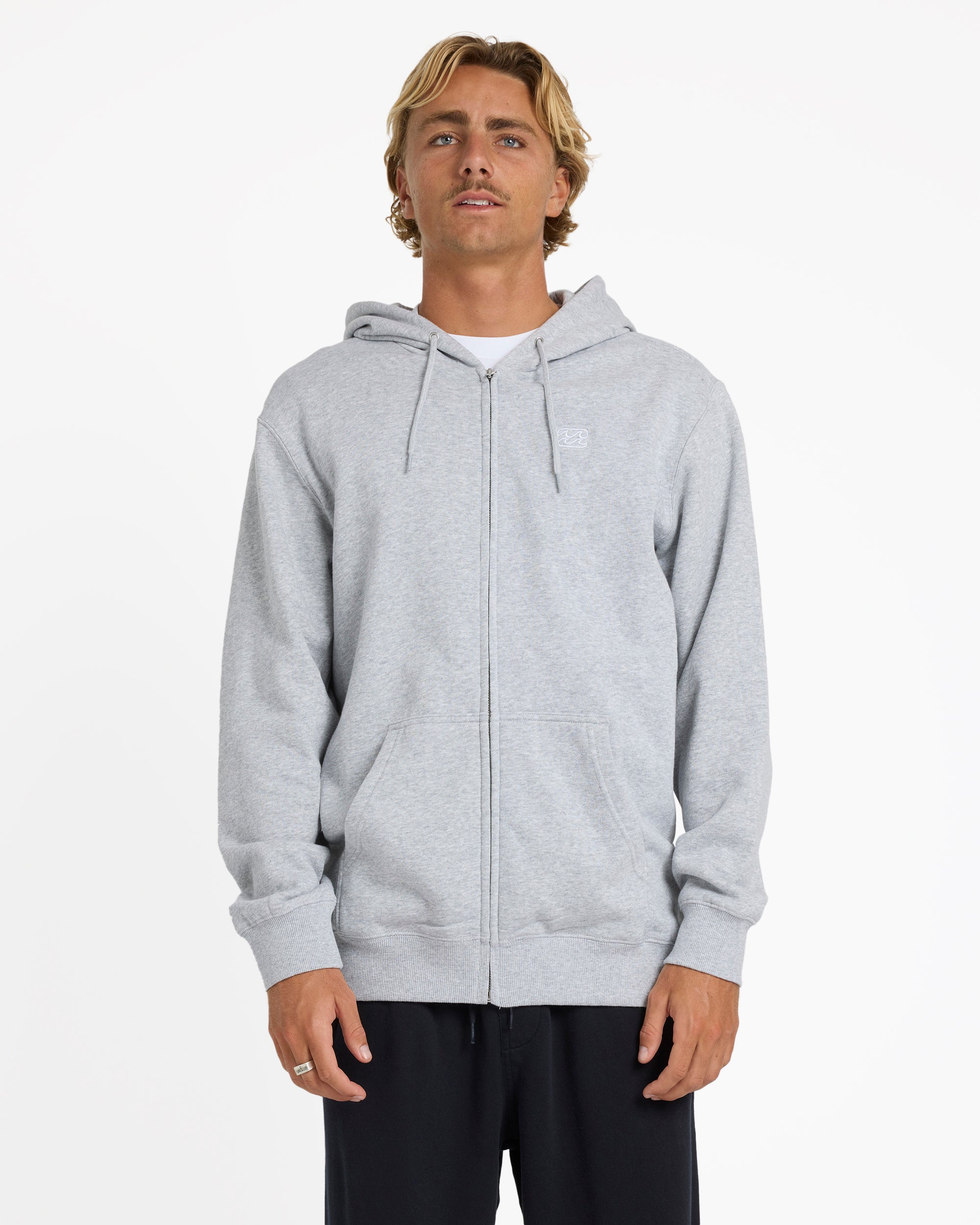 Mens Premium Wave Washed Zip Up Hoodie