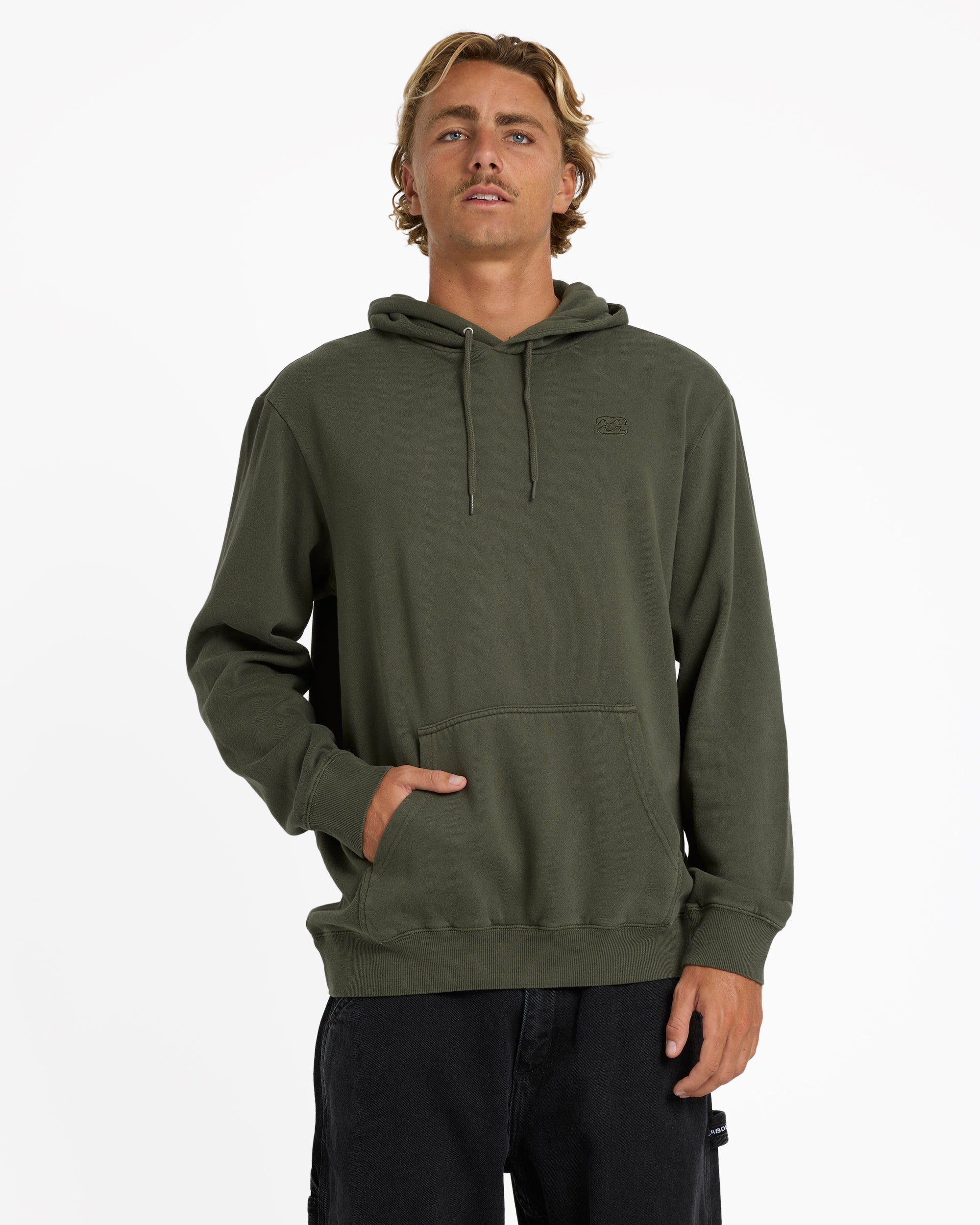 Mens Premium Wave Washed Pullover Hoodie