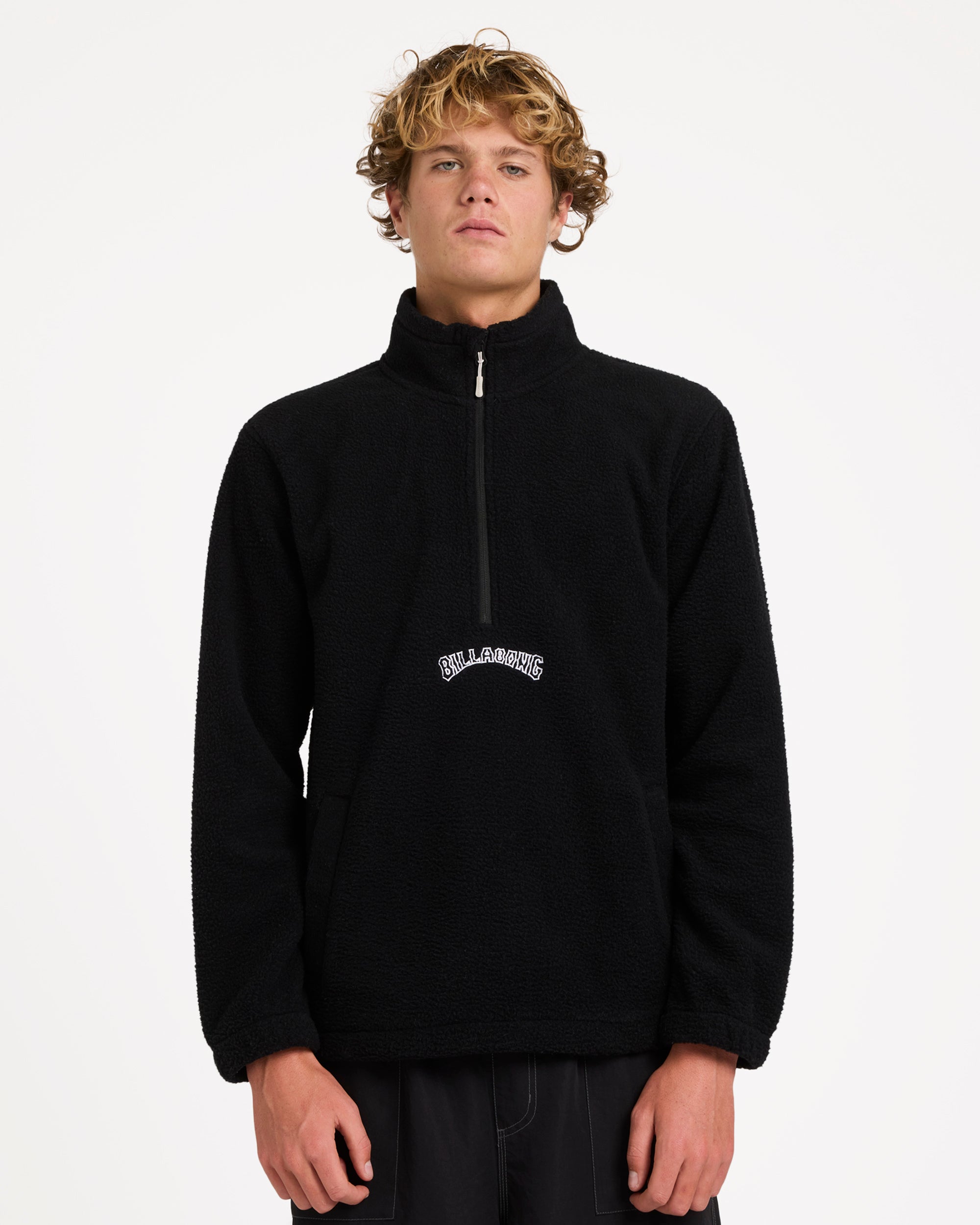 Mens Boundary Mock Neck Fleece Pullover