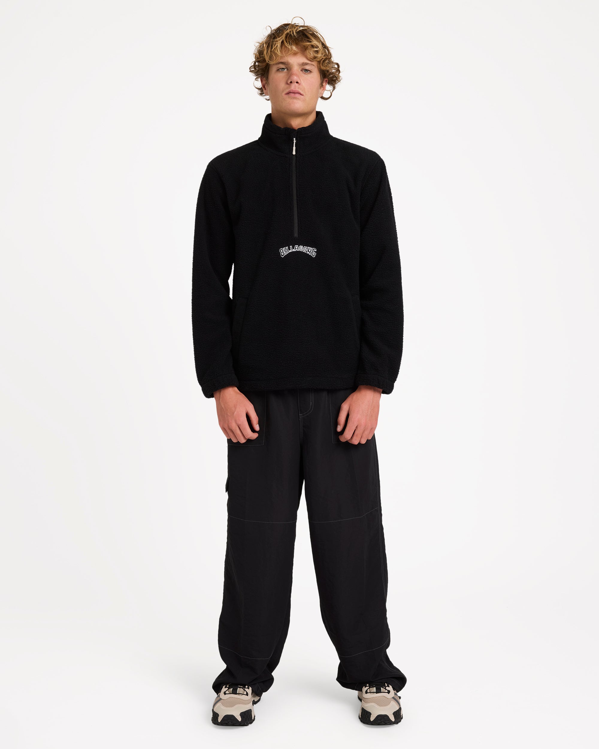 Mens Boundary Mock Neck Fleece Pullover