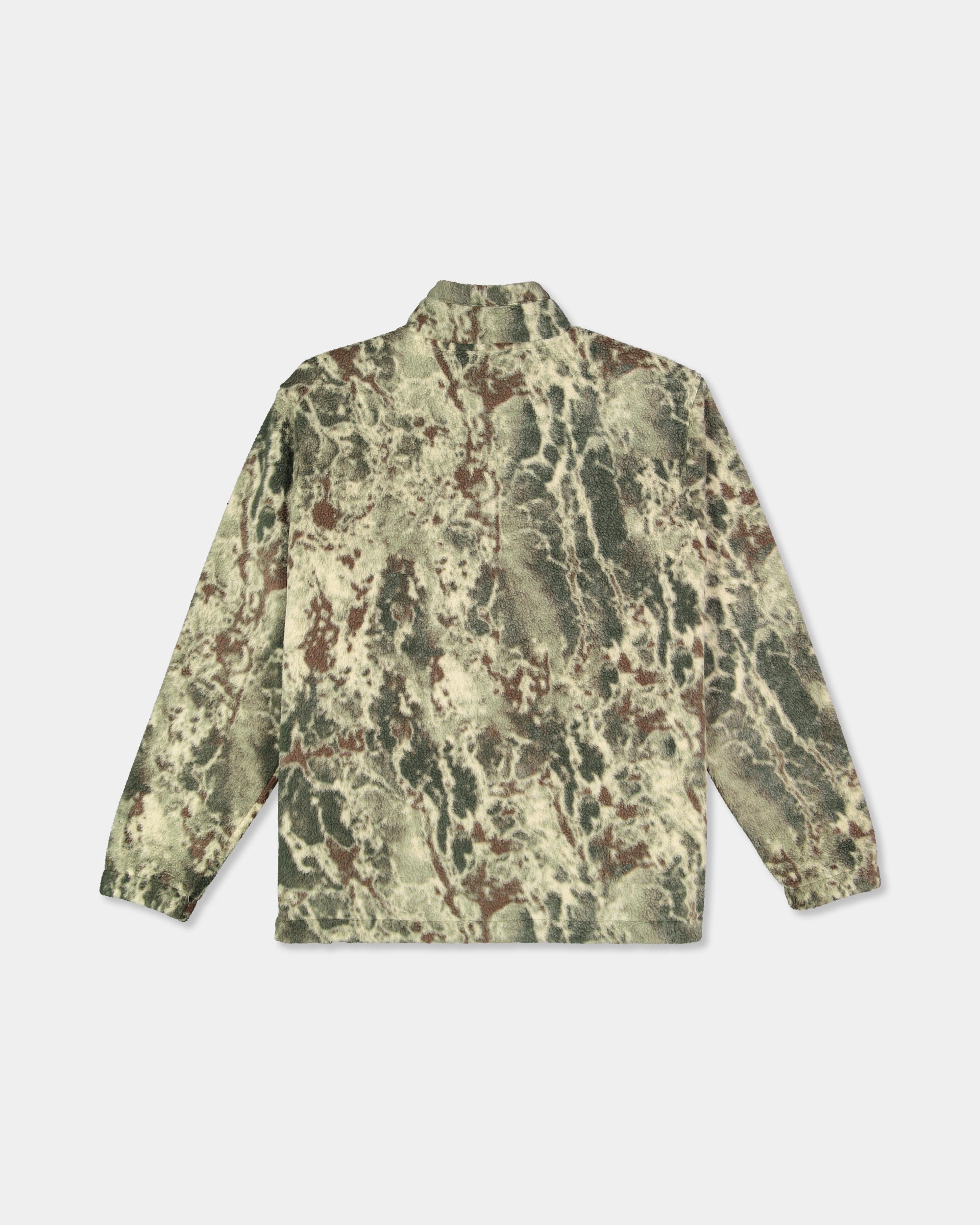 Mens Boundary Mock Neck Zip Up Fleece Jacket