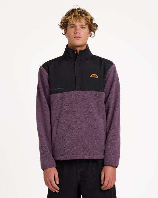 Mens Boundary Mock Snap Fleece Pullover