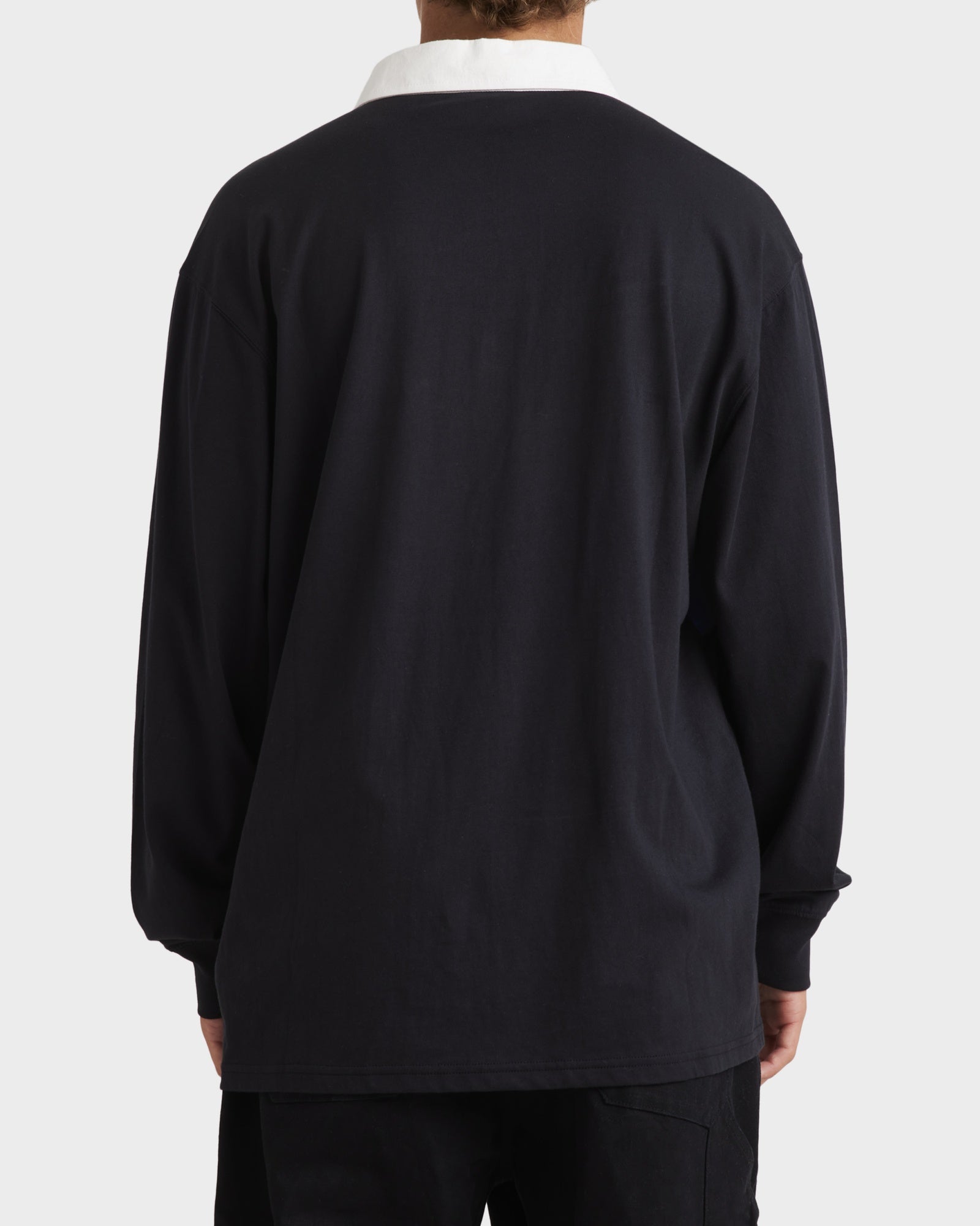 Mens Warped Rugby Long Sleeve Polo Shirt