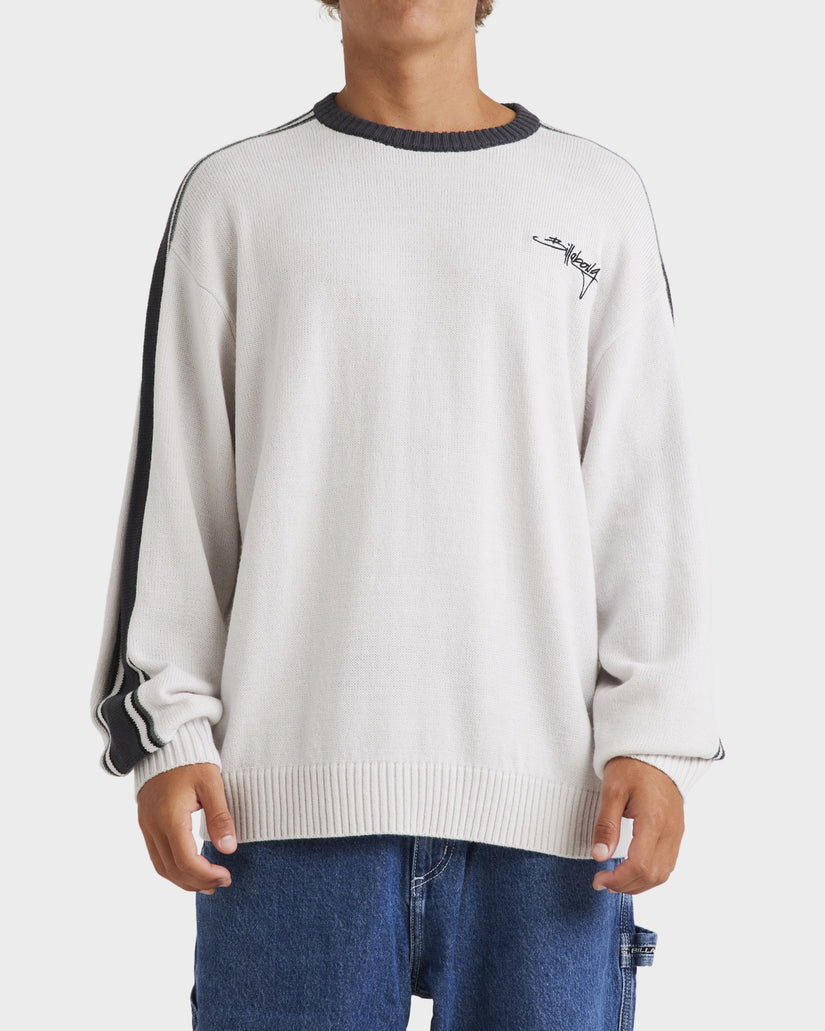 Off Script Sweater Mens Script Sweater - FOG | Billabong AU