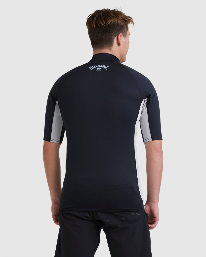 Mens Airlite Stacked Rash Vest - BLACK/GREY | Billabong AU