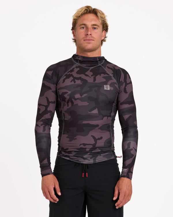 Mens Strike Mission Hooded Long Sleeve Rash Vest